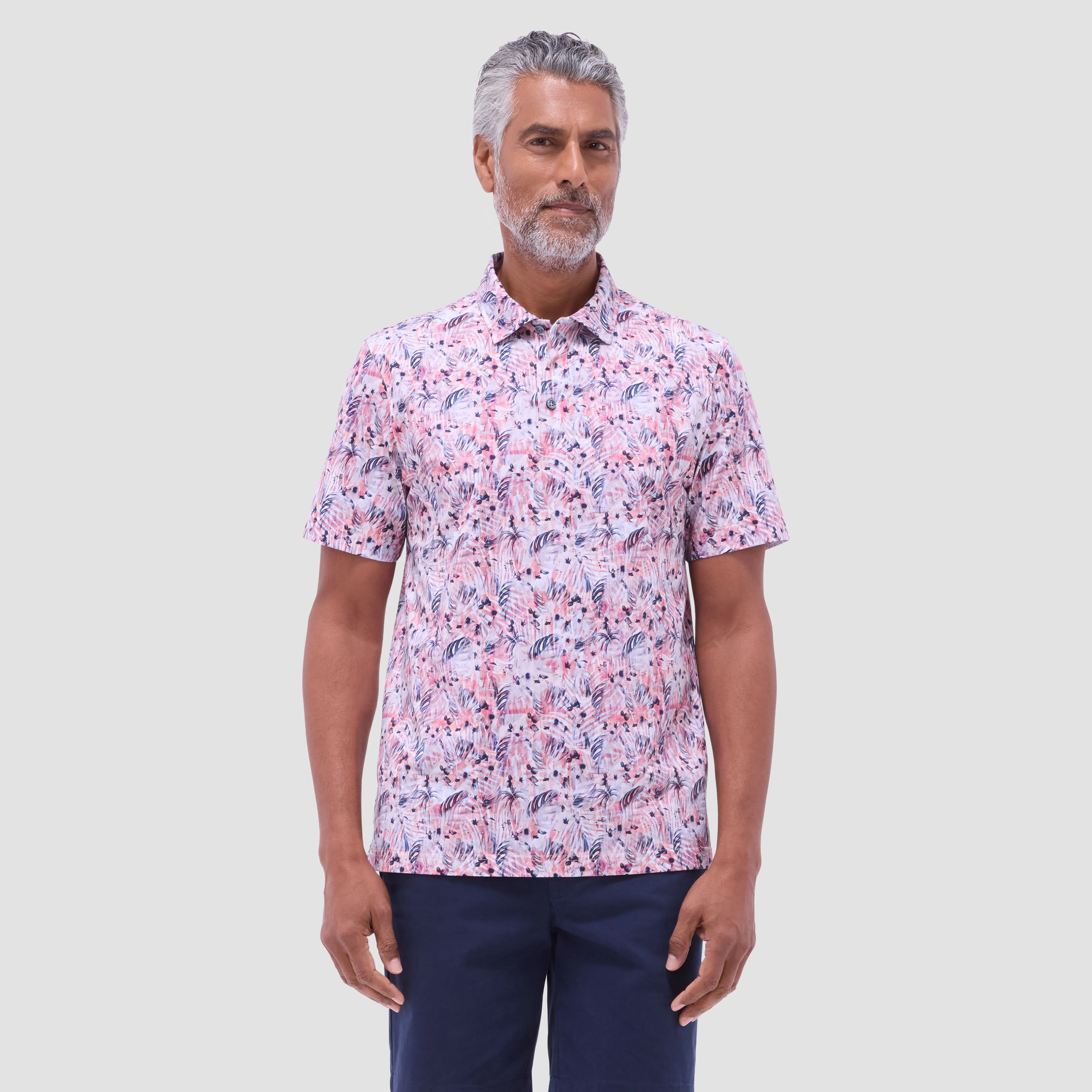 Victor Leaf Print OoohCotton Polo Shirt sold by Bugatchi product image thumbnail 2