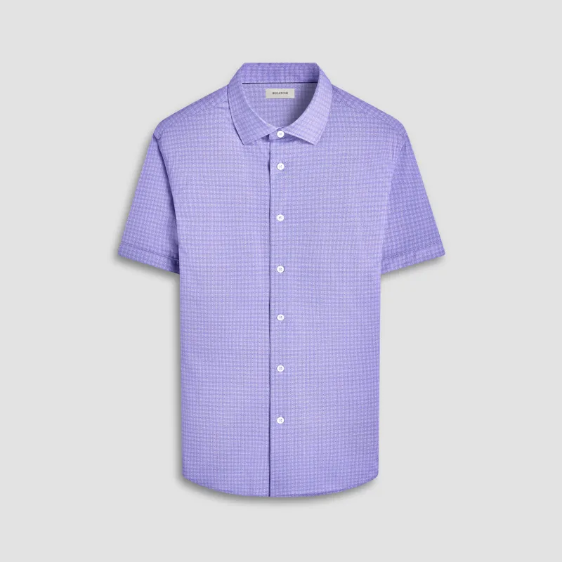 Miles Geometric OoohCotton Short-Sleeve Shirt sold by Bugatchi