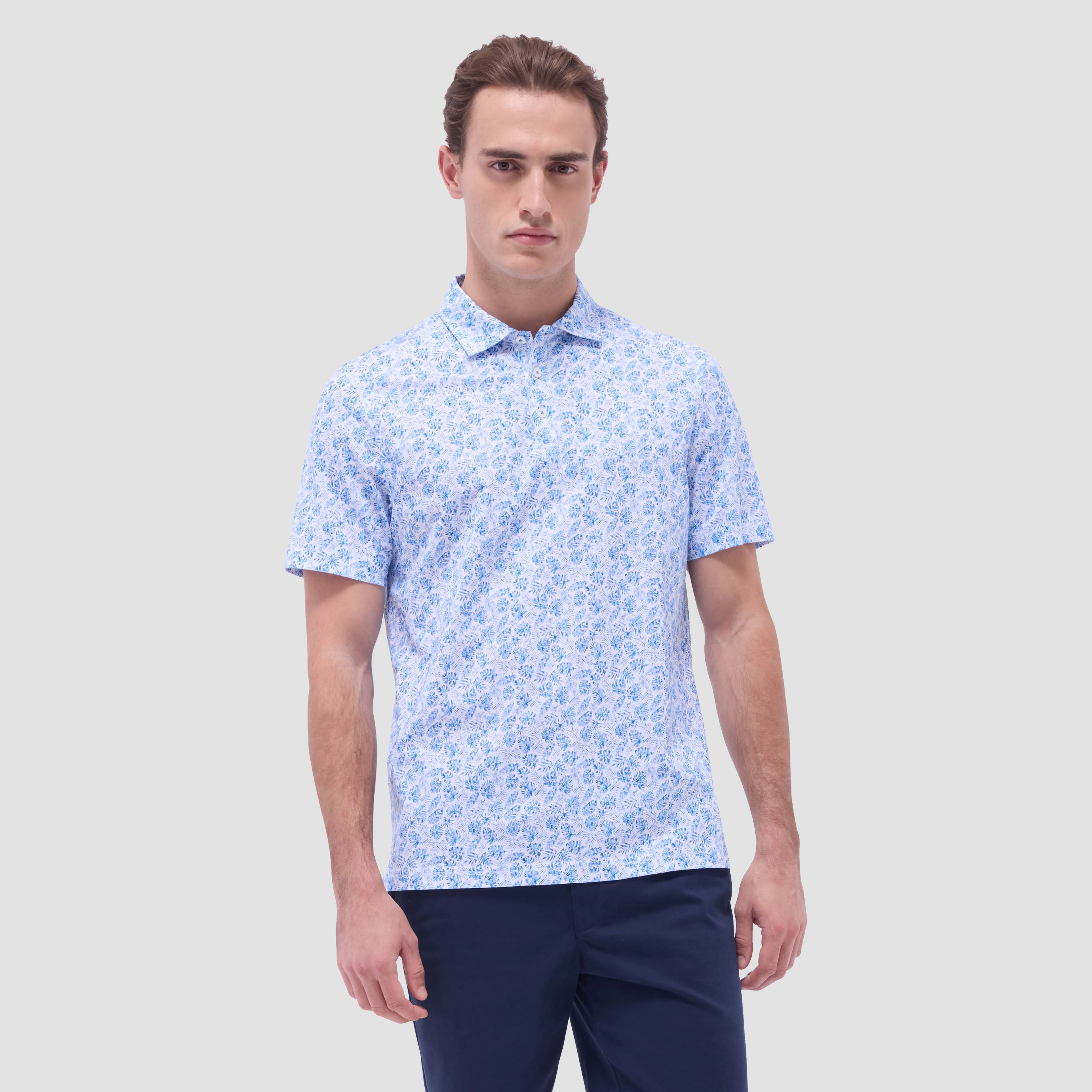 Victor Leaf Print OoohCotton Polo Shirt sold by Bugatchi product image thumbnail 2