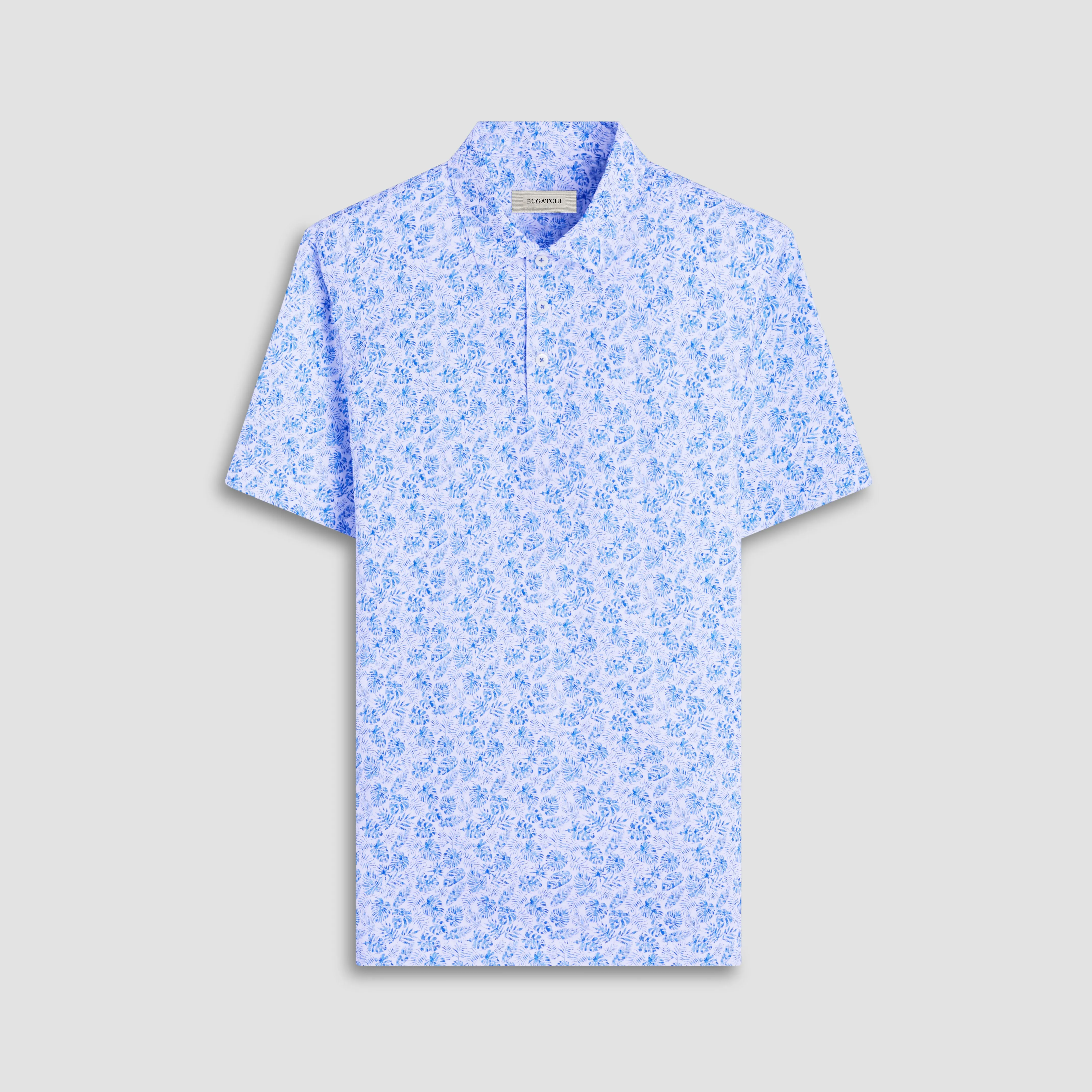 Victor Leaf Print OoohCotton Polo Shirt sold by Bugatchi