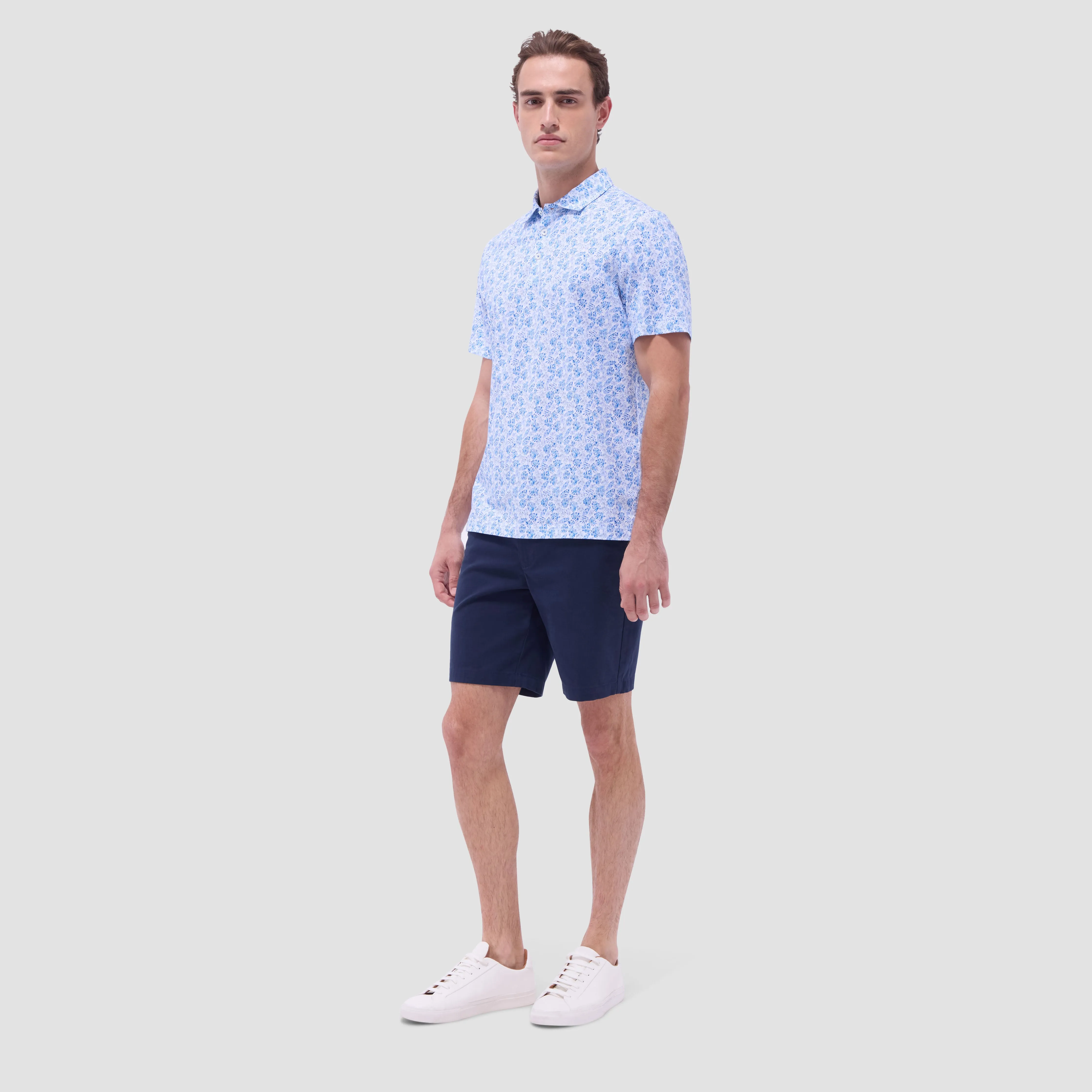 Victor Leaf Print OoohCotton Polo Shirt sold by Bugatchi product image thumbnail 5