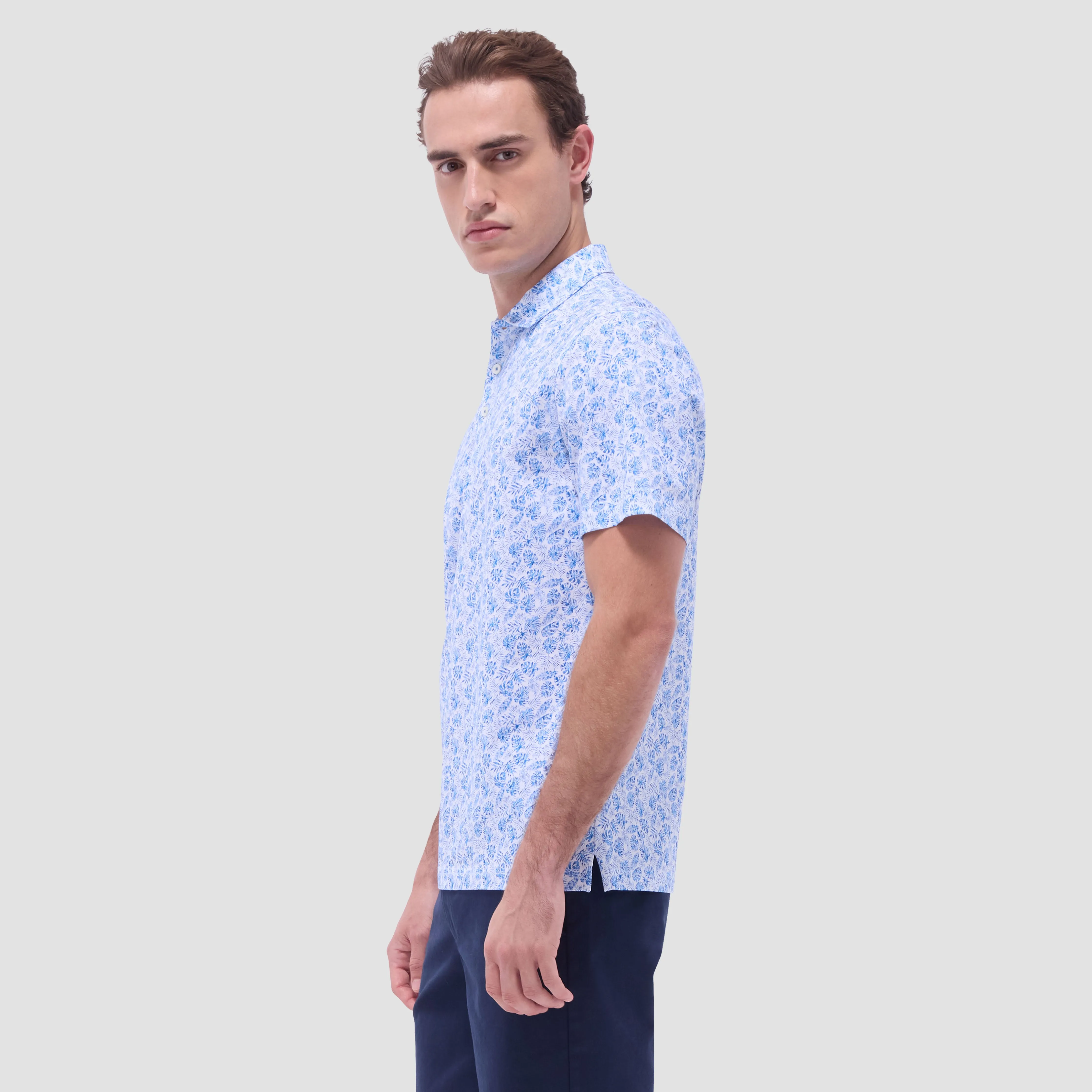Victor Leaf Print OoohCotton Polo Shirt sold by Bugatchi product image thumbnail 3