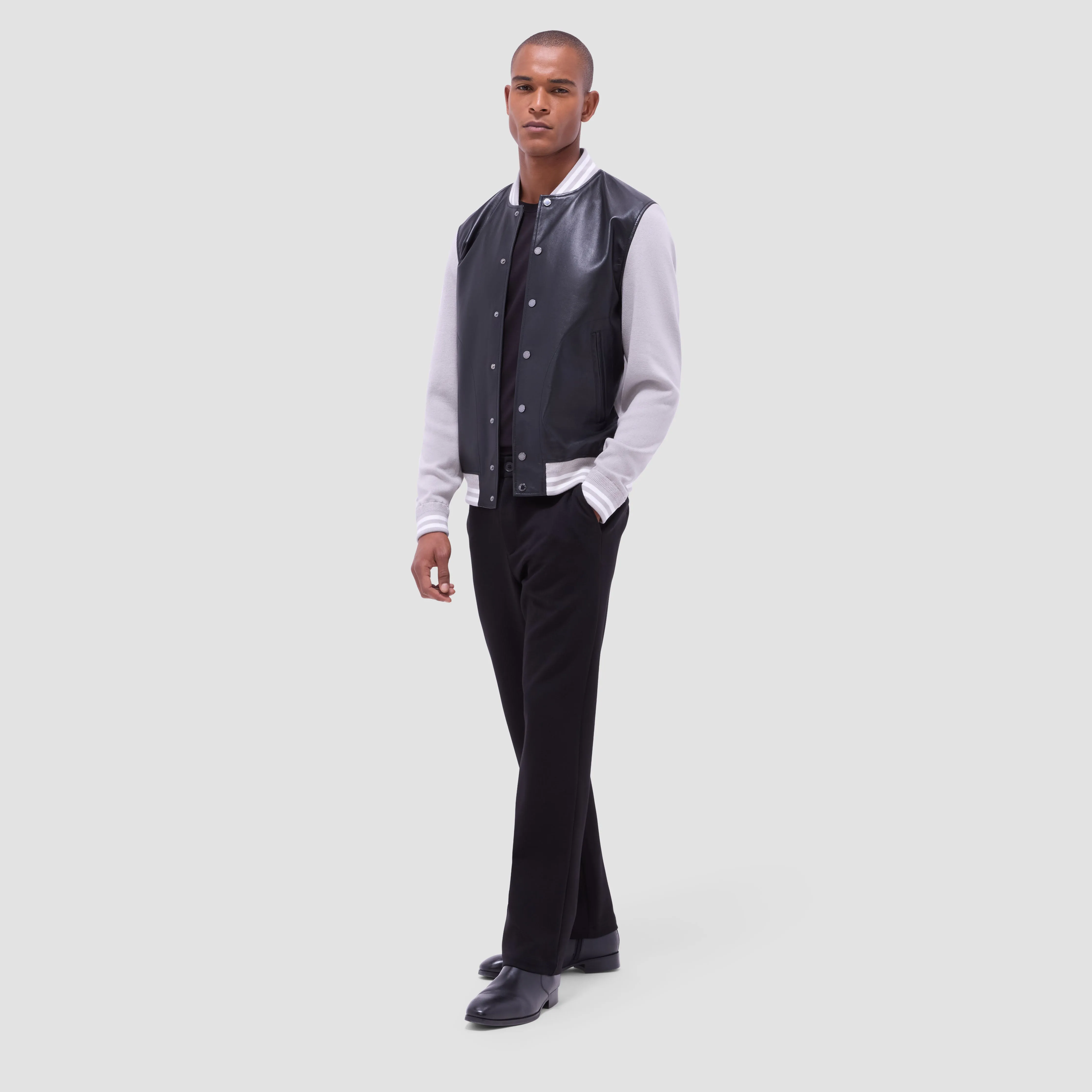 Varsity Hybrid Bomber Jacket sold by Bugatchi product image thumbnail 5