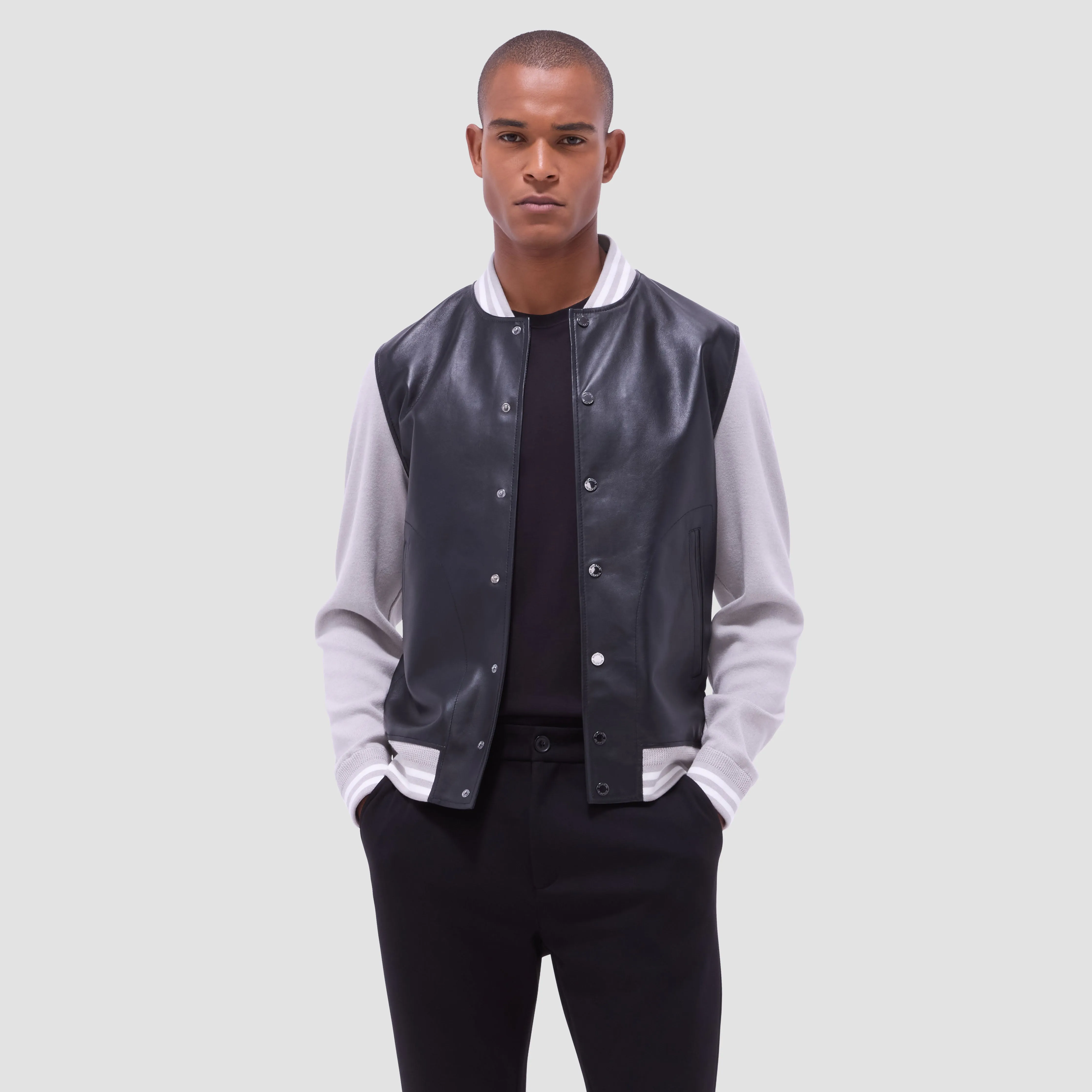 Varsity Hybrid Bomber Jacket sold by Bugatchi product image thumbnail 2