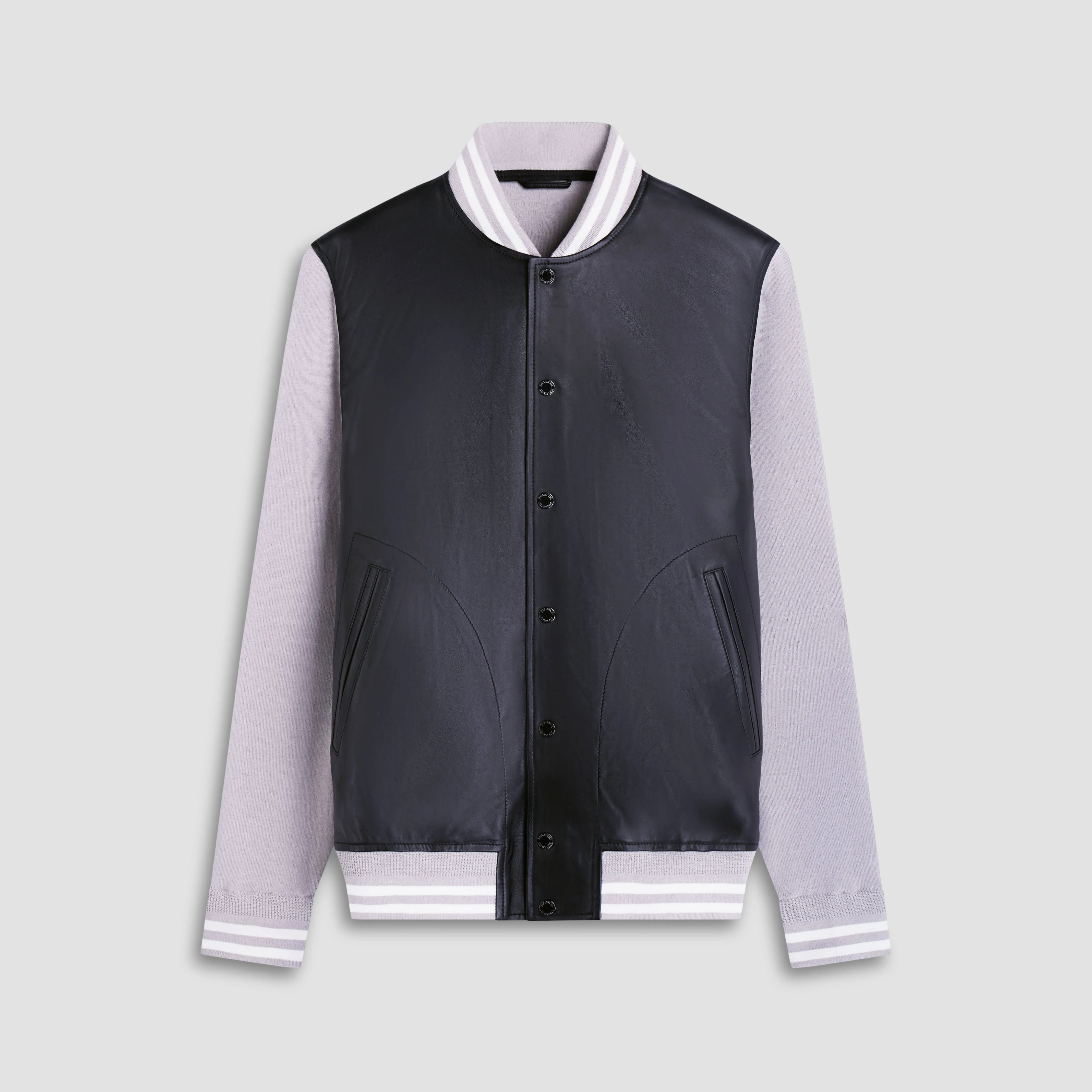 Varsity Hybrid Bomber Jacket sold by Bugatchi