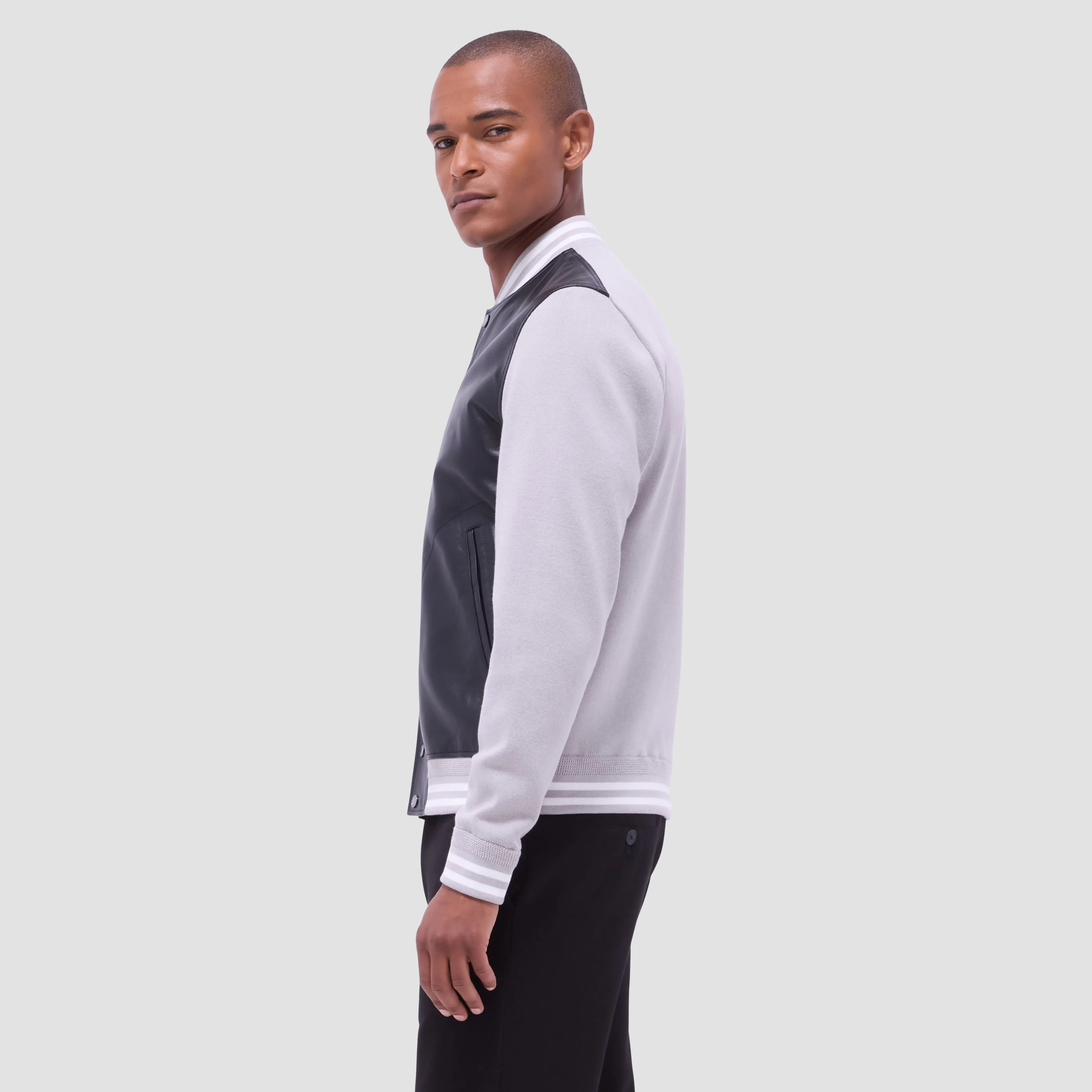 Varsity Hybrid Bomber Jacket sold by Bugatchi product image thumbnail 3