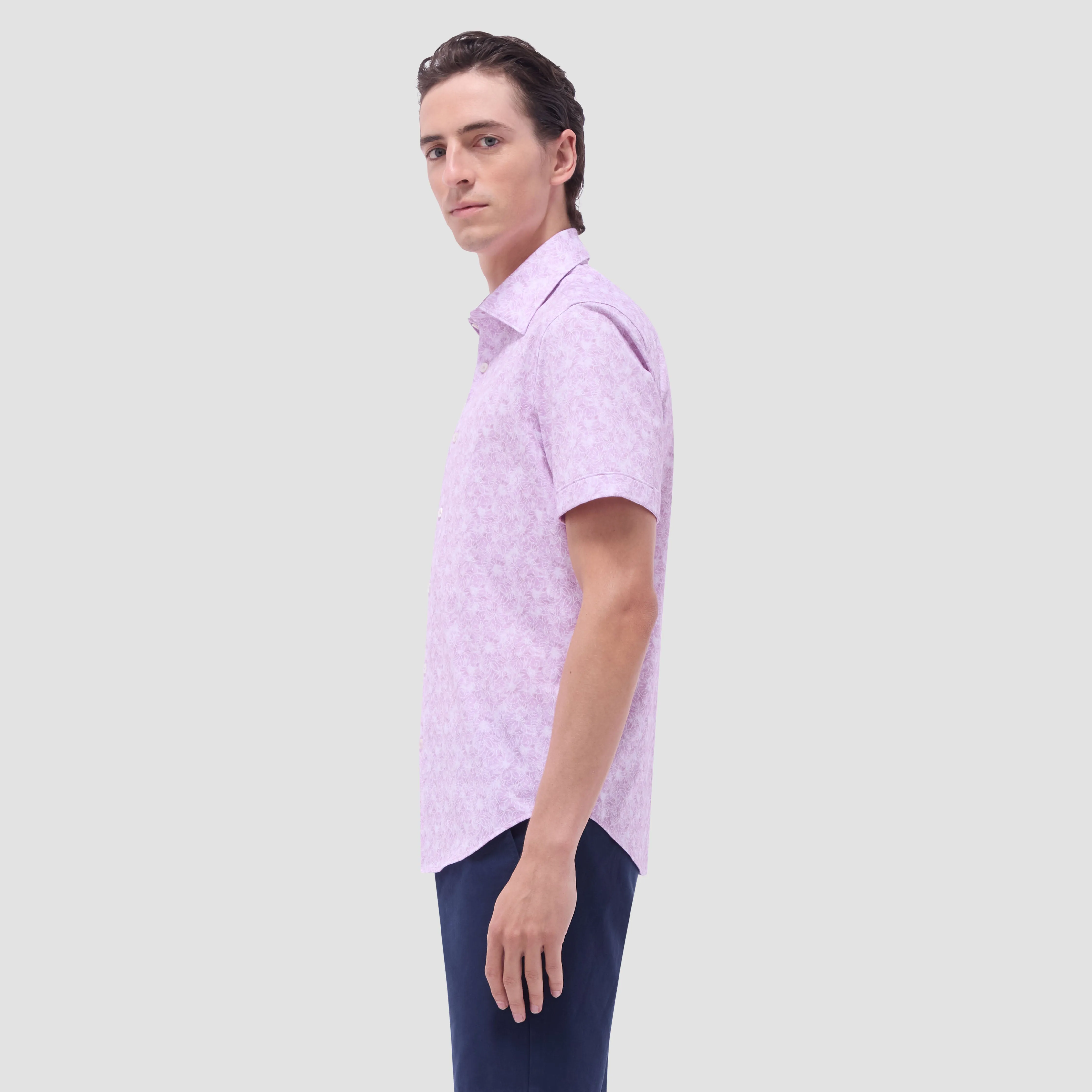 Miles Floral OoohCotton Short-Sleeve Shirt sold by Bugatchi product image thumbnail 3