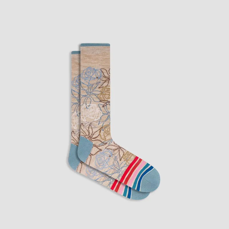 Floral Mid-Calf Socks sold by Bugatchi