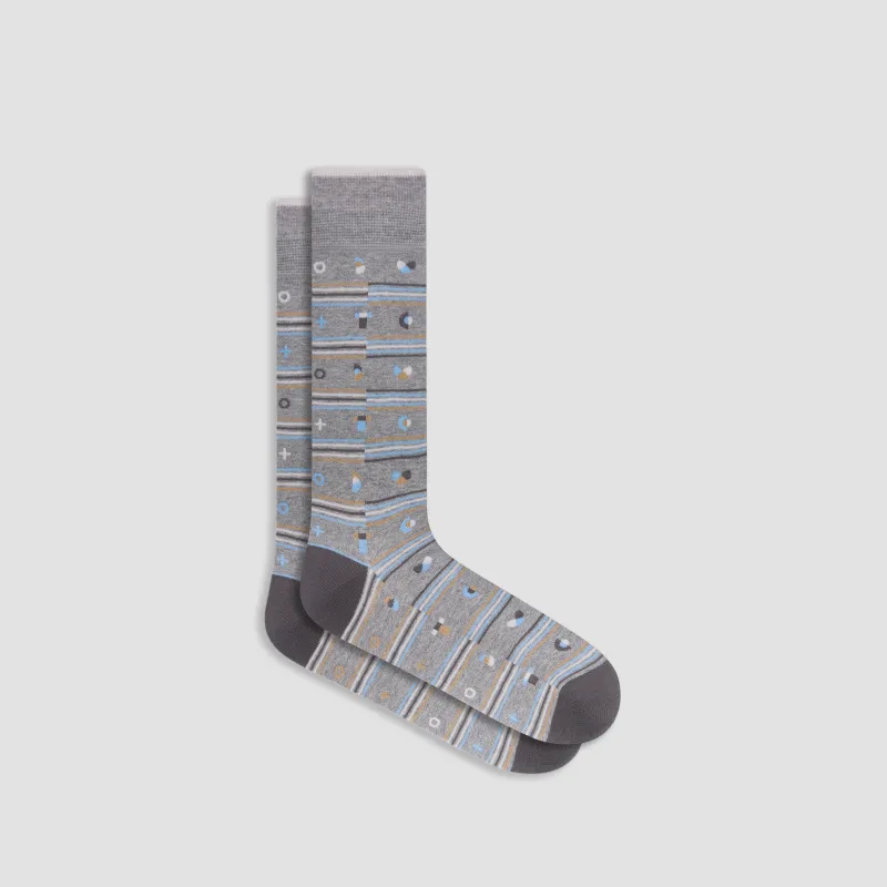 Geometric Mid-Calf Sock sold by Bugatchi