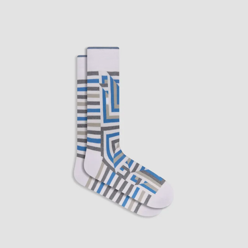 Op-Art Mid-Calf Socks sold by Bugatchi