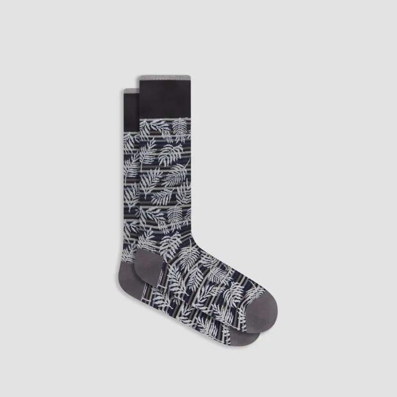 Palm Leaf Mid-Calf Socks sold by Bugatchi