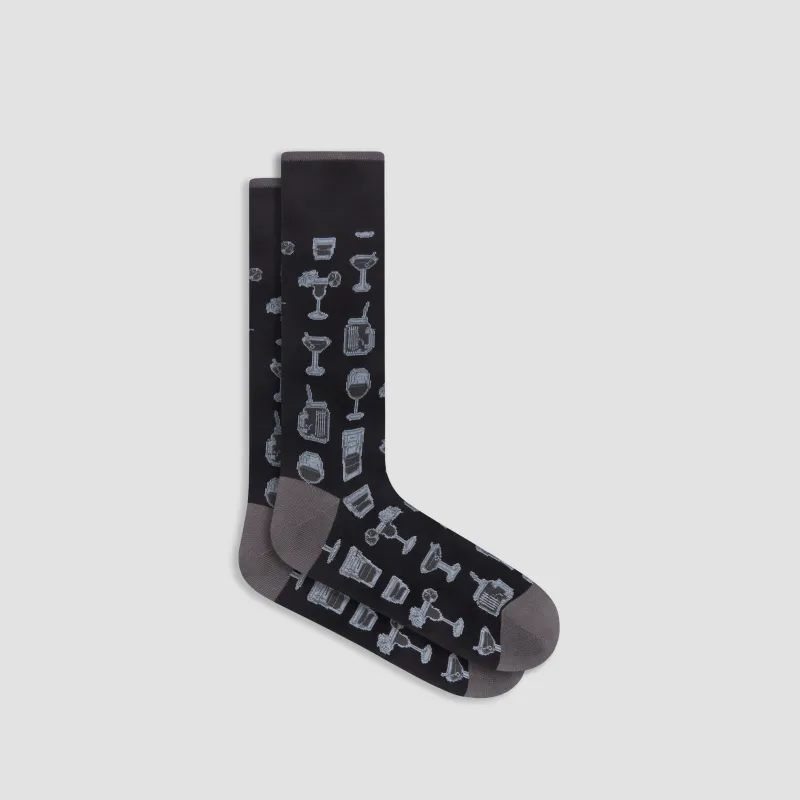Happy Hour Mid-Calf Socks sold by Bugatchi