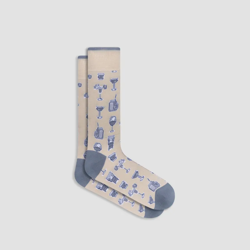 Happy Hour Mid-Calf Socks sold by Bugatchi