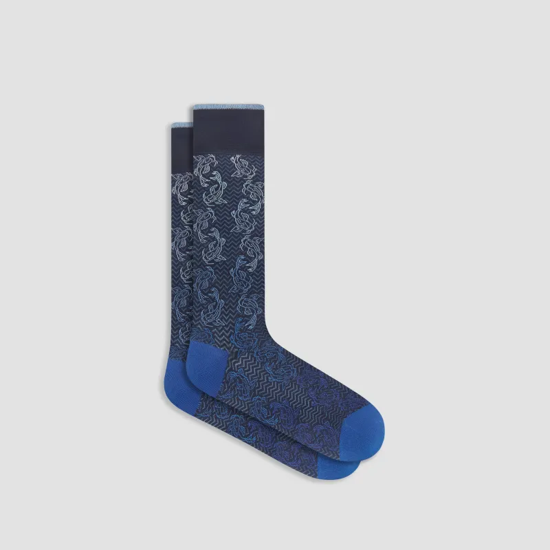 Chevron Abstract Mid-Calf Socks sold by Bugatchi