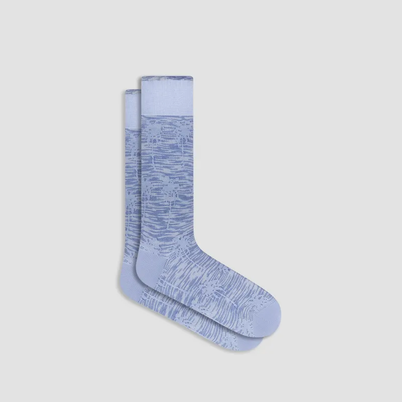 Palm Tree Melange Mid-Calf Socks sold by Bugatchi