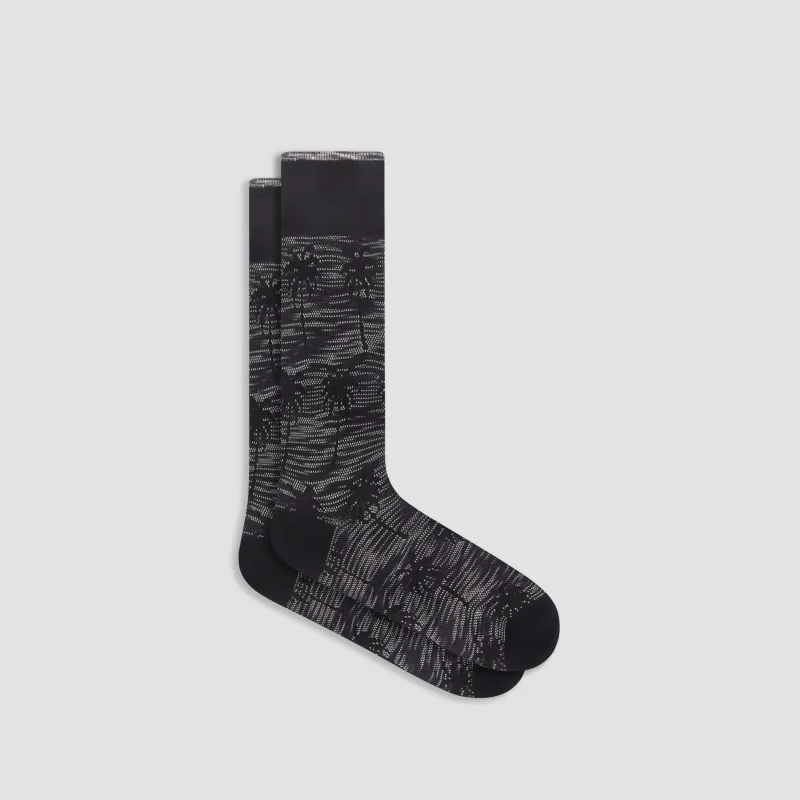 Palm Tree Melange Mid-Calf Socks sold by Bugatchi