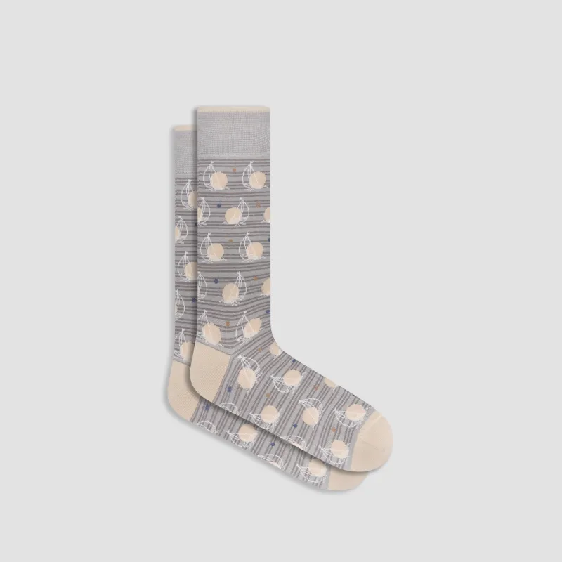 Sailboat Mid-Calf Socks made by Bugatchi