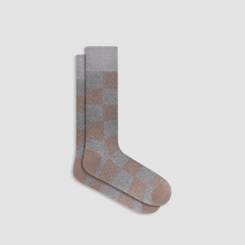 Checkerboard Mid-Calf Socks sold by Bugatchi