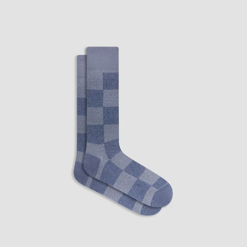 Checkerboard Mid-Calf Socks sold by Bugatchi