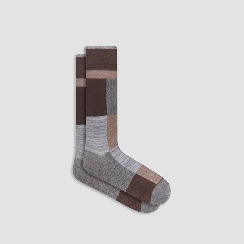 Check Mid-Calf Socks sold by Bugatchi