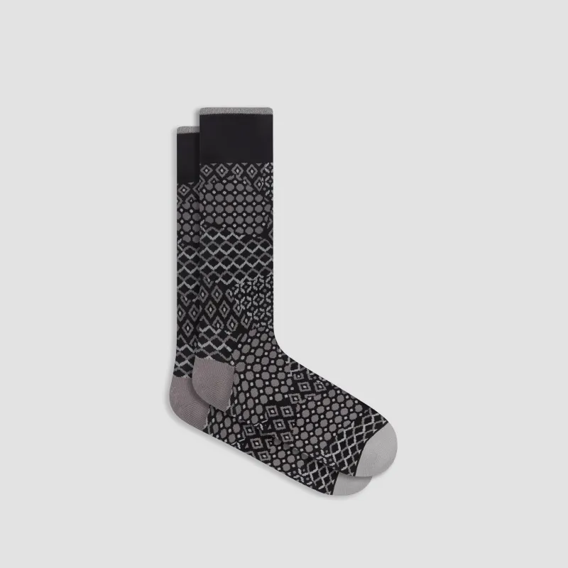 Geometric Mid-Calf Socks sold by Bugatchi