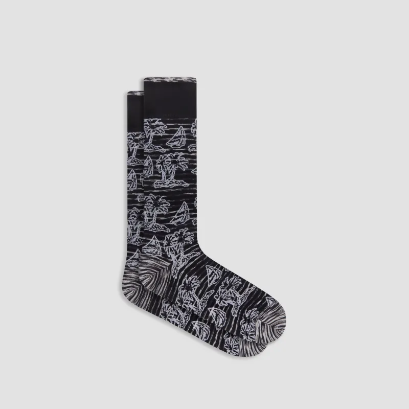 Sailboat Mid-Calf Socks sold by Bugatchi