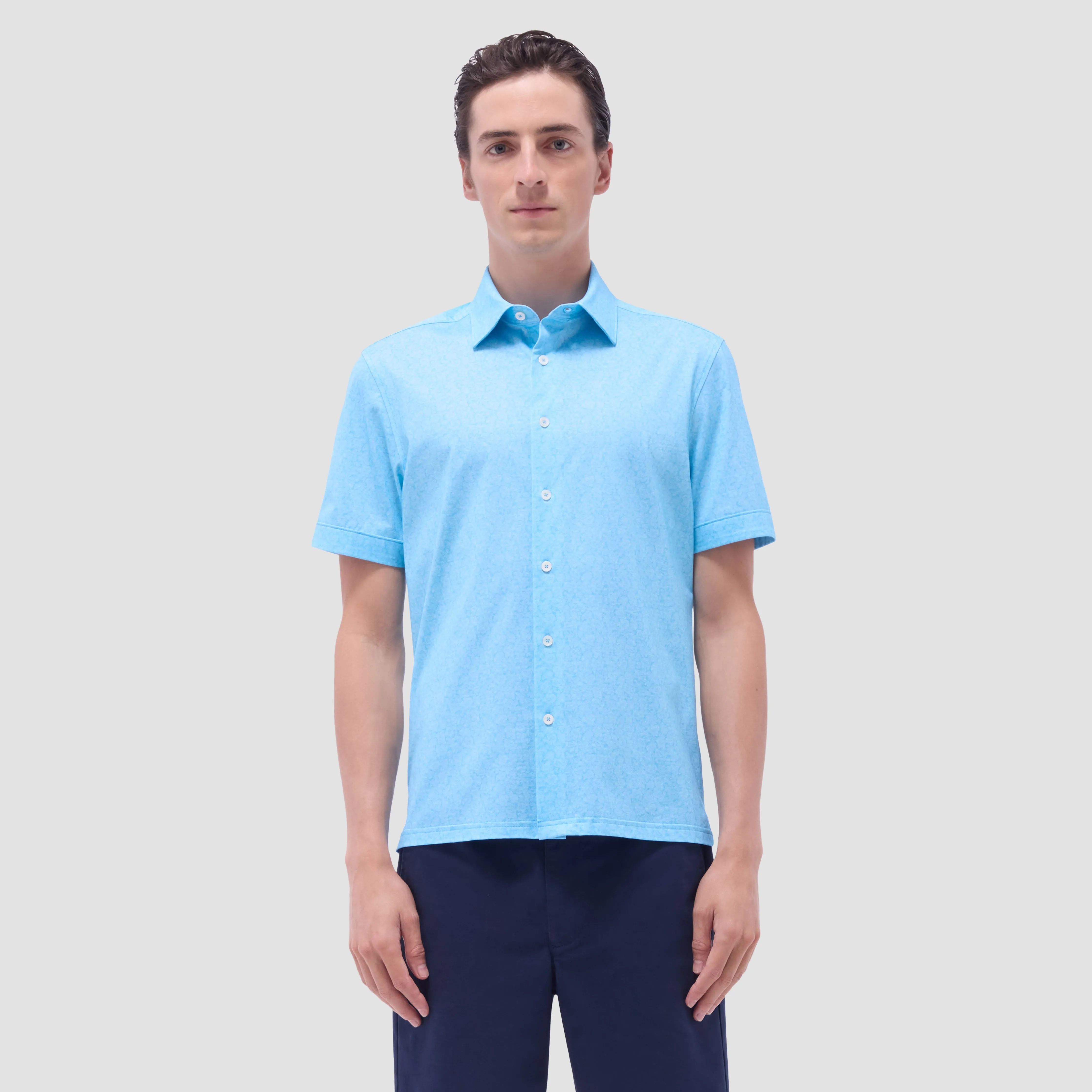 Milo Paisley OoohCotton Short-Sleeve Shirt sold by Bugatchi product image thumbnail 2