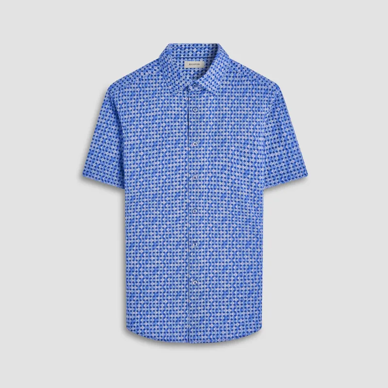 Miles Geometric OoohCotton Short-Sleeve Shirt sold by Bugatchi