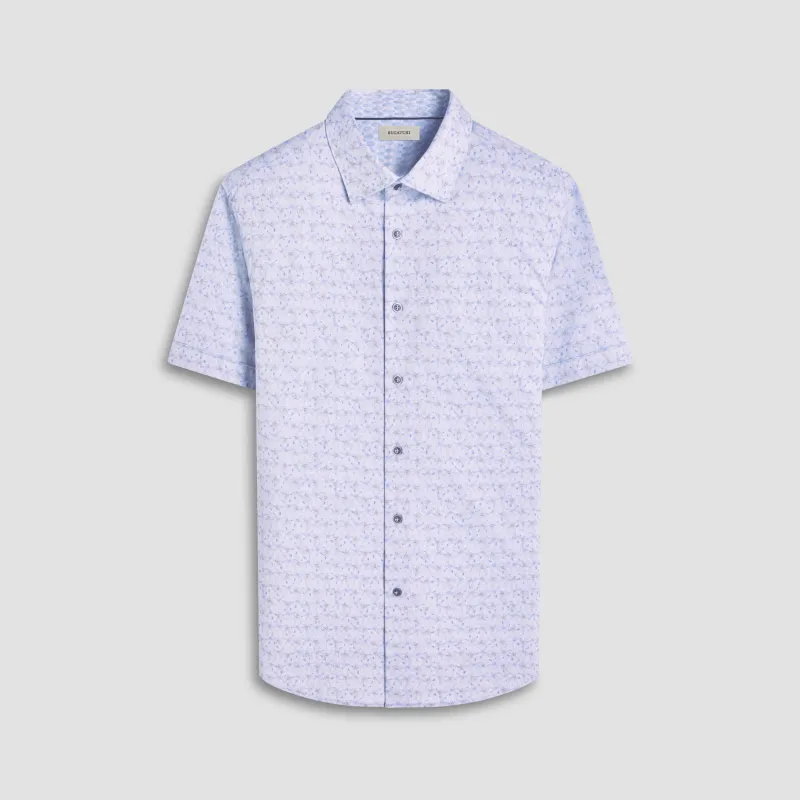 Myron Double-Sided Floral & Feather OoohCotton Short- Sleeve Shirt sold by Bugatchi