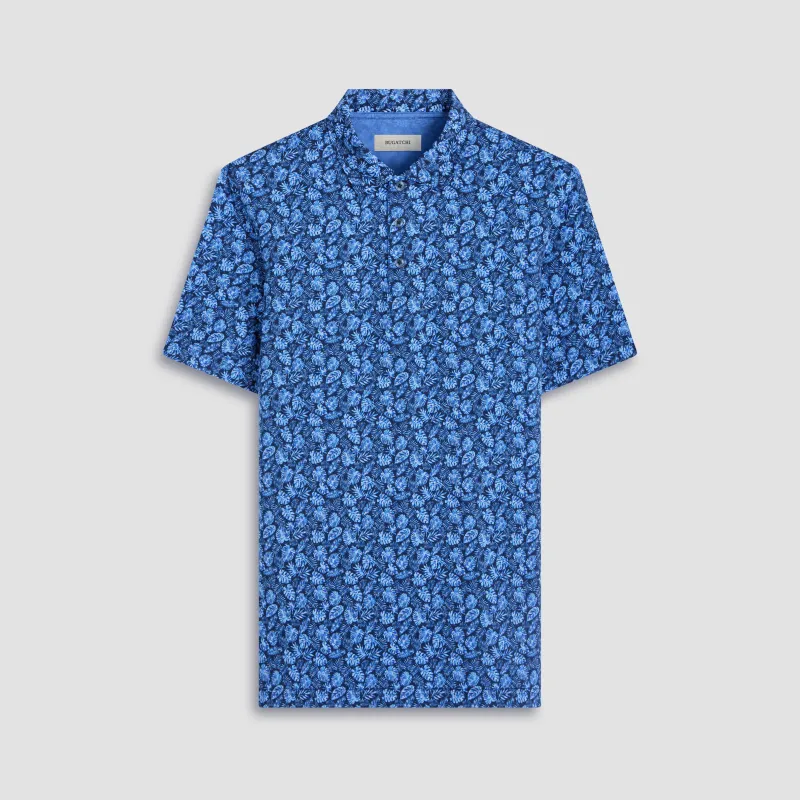 Vincent Double-Sided Leaf & Solid OoohCotton Polo Shirt sold by Bugatchi