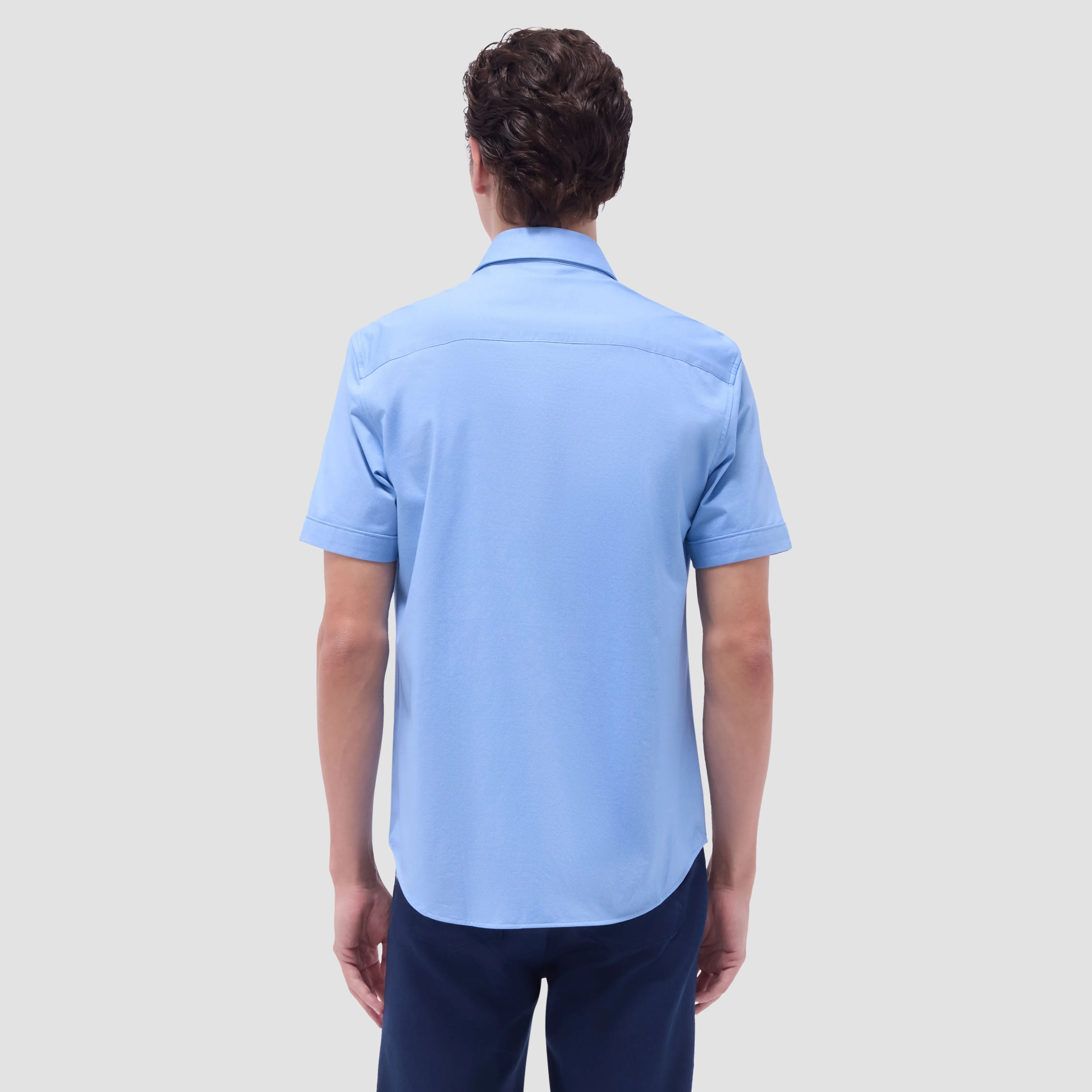 Myron Double-Sided Herringbone & Solid OoohCotton Short-Sleeve Shirt sold by Bugatchi product image thumbnail 4