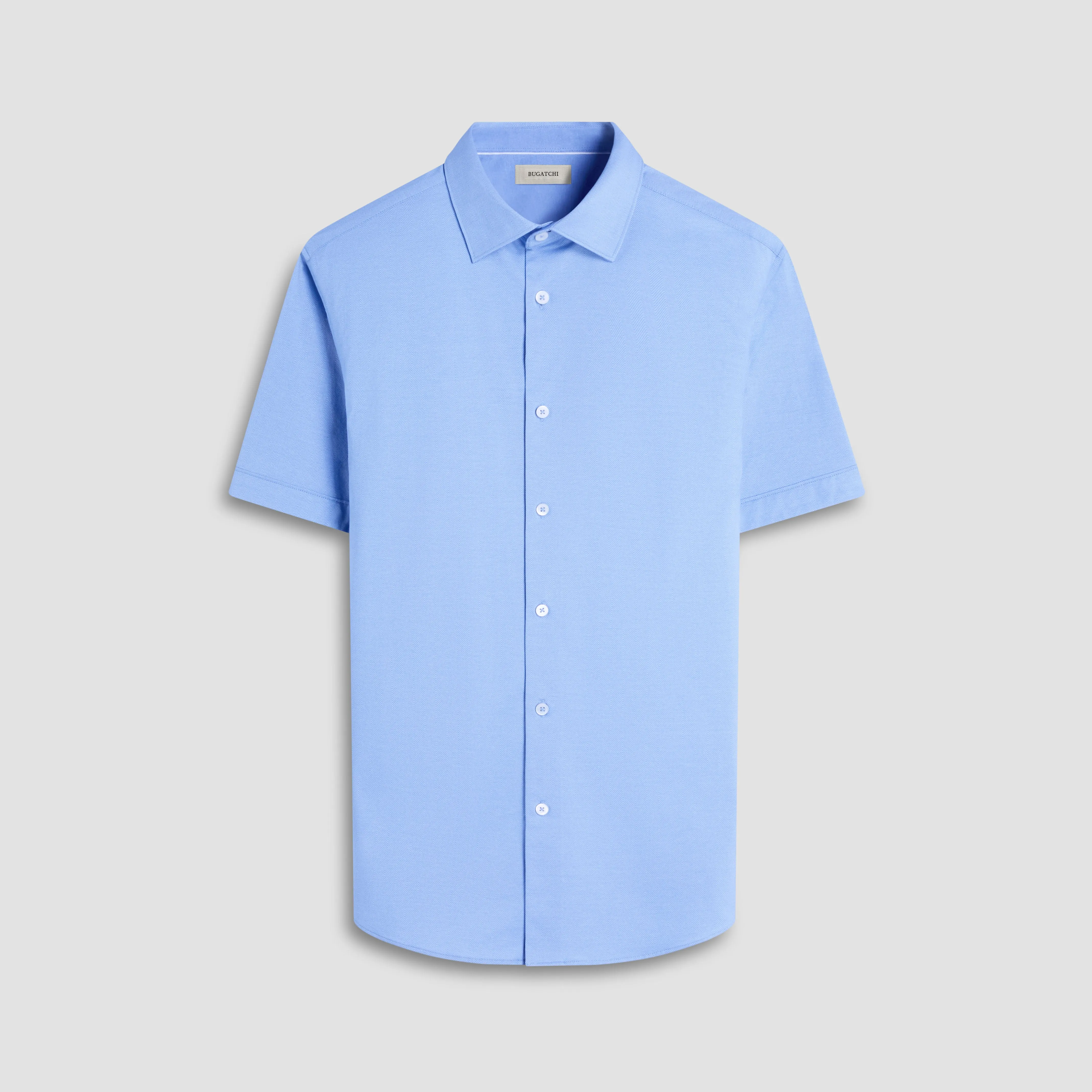 Myron Double-Sided Herringbone & Solid OoohCotton Short-Sleeve Shirt sold by Bugatchi