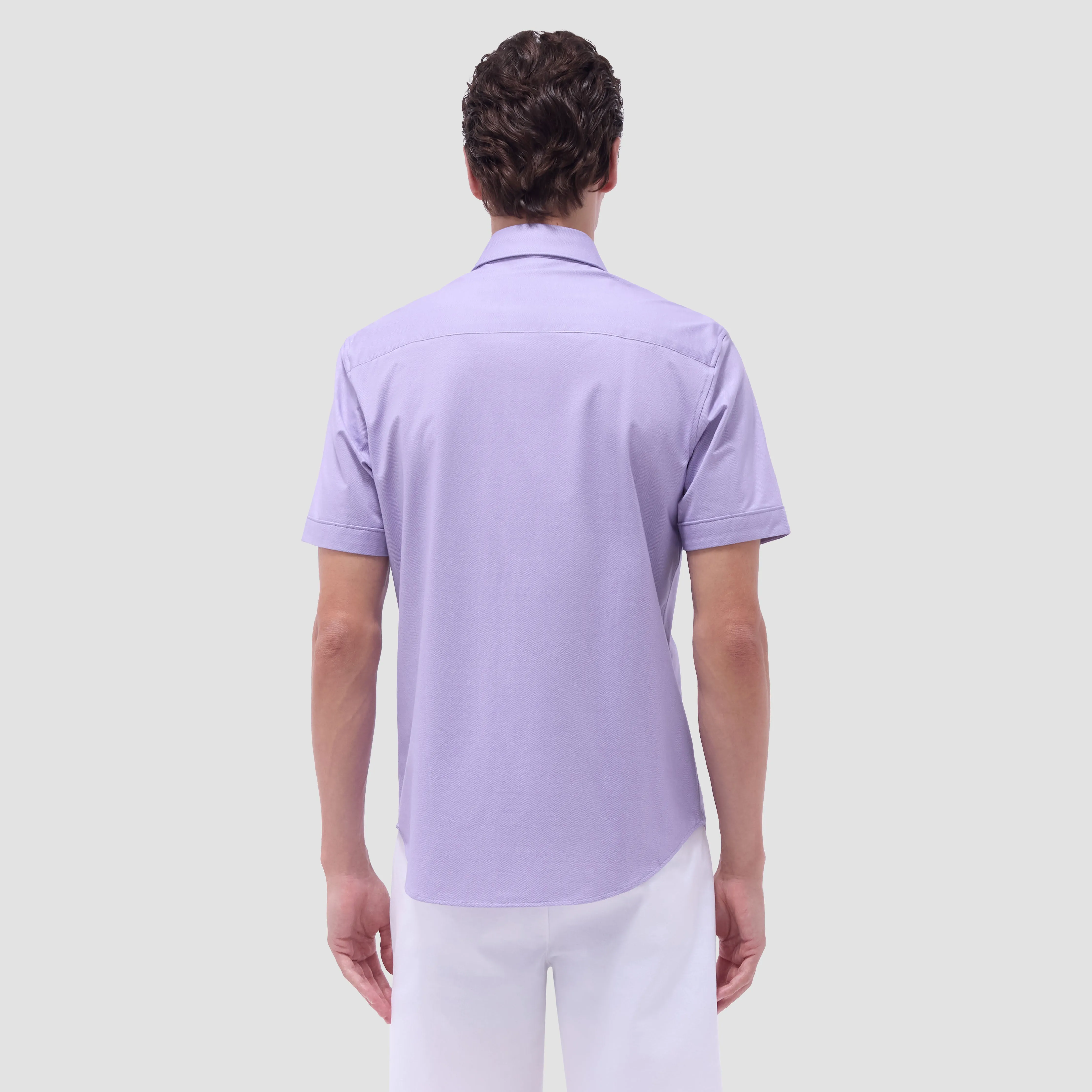 Myron Double-Sided Herringbone & Solid OoohCotton Short-Sleeve Shirt sold by Bugatchi product image thumbnail 4