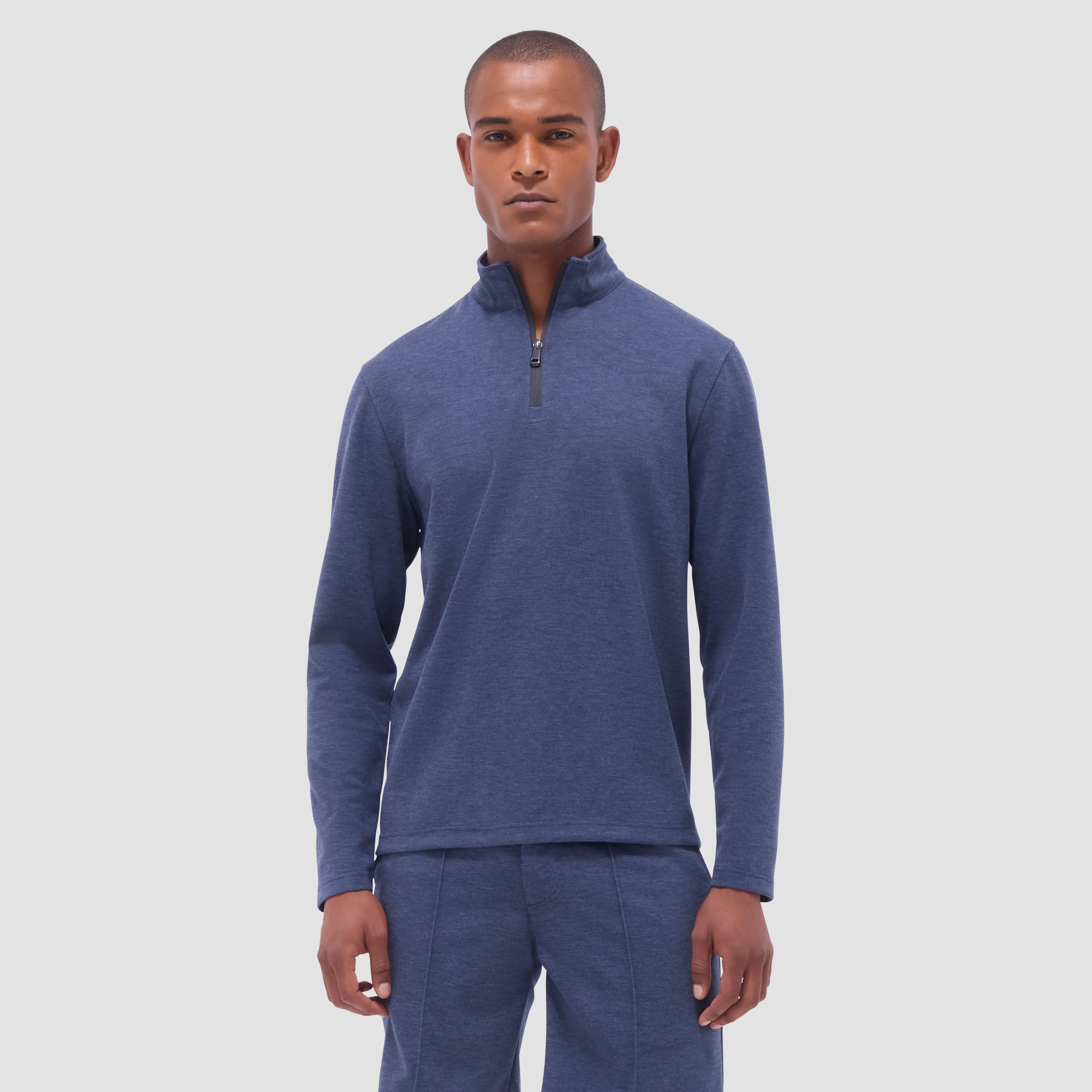 Soft Touch Heather Quarter-Zip Pullover sold by Bugatchi product image thumbnail 2