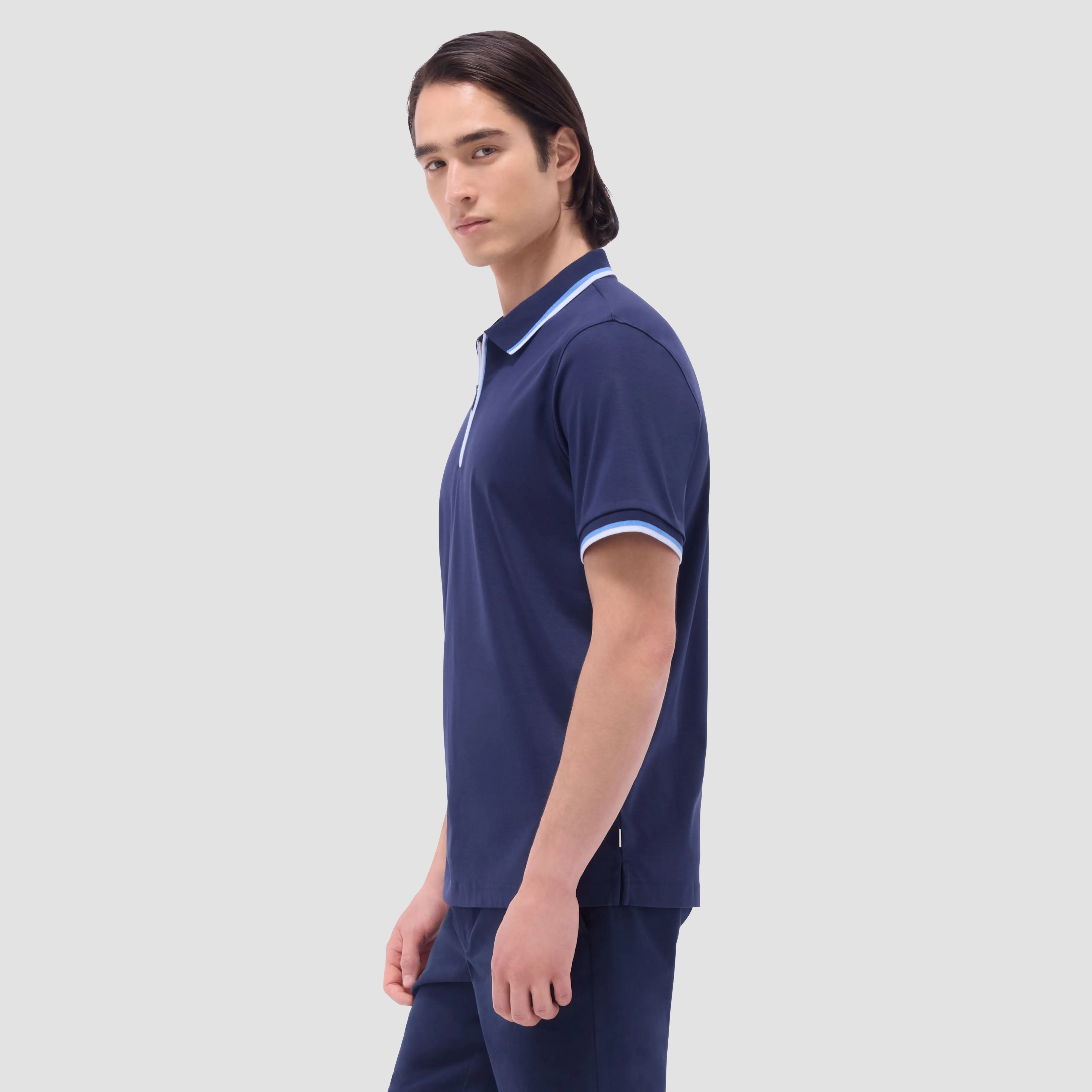 Solid Quarter-Zip Polo Shirt sold by Bugatchi product image thumbnail 3