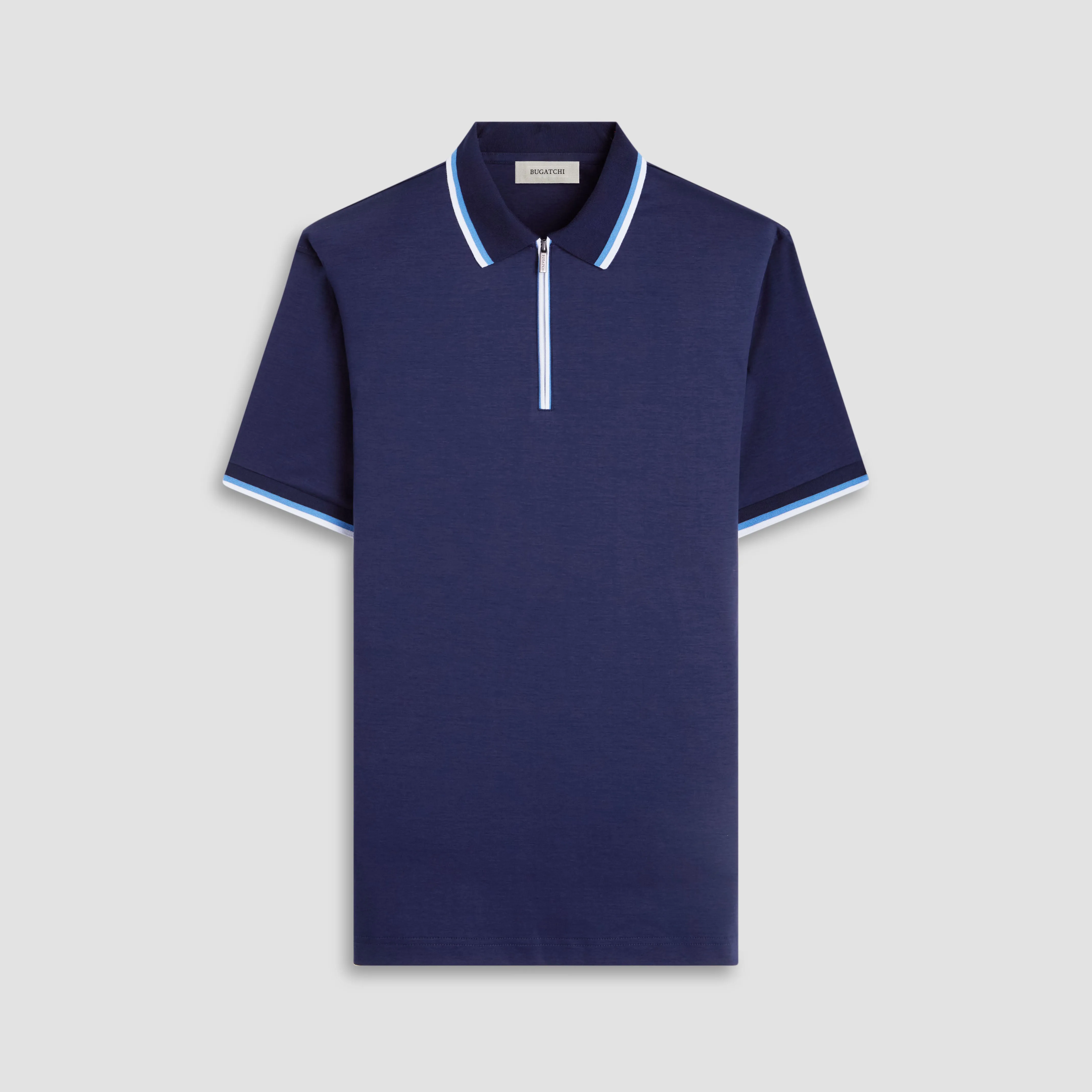 Solid Quarter-Zip Polo Shirt sold by Bugatchi