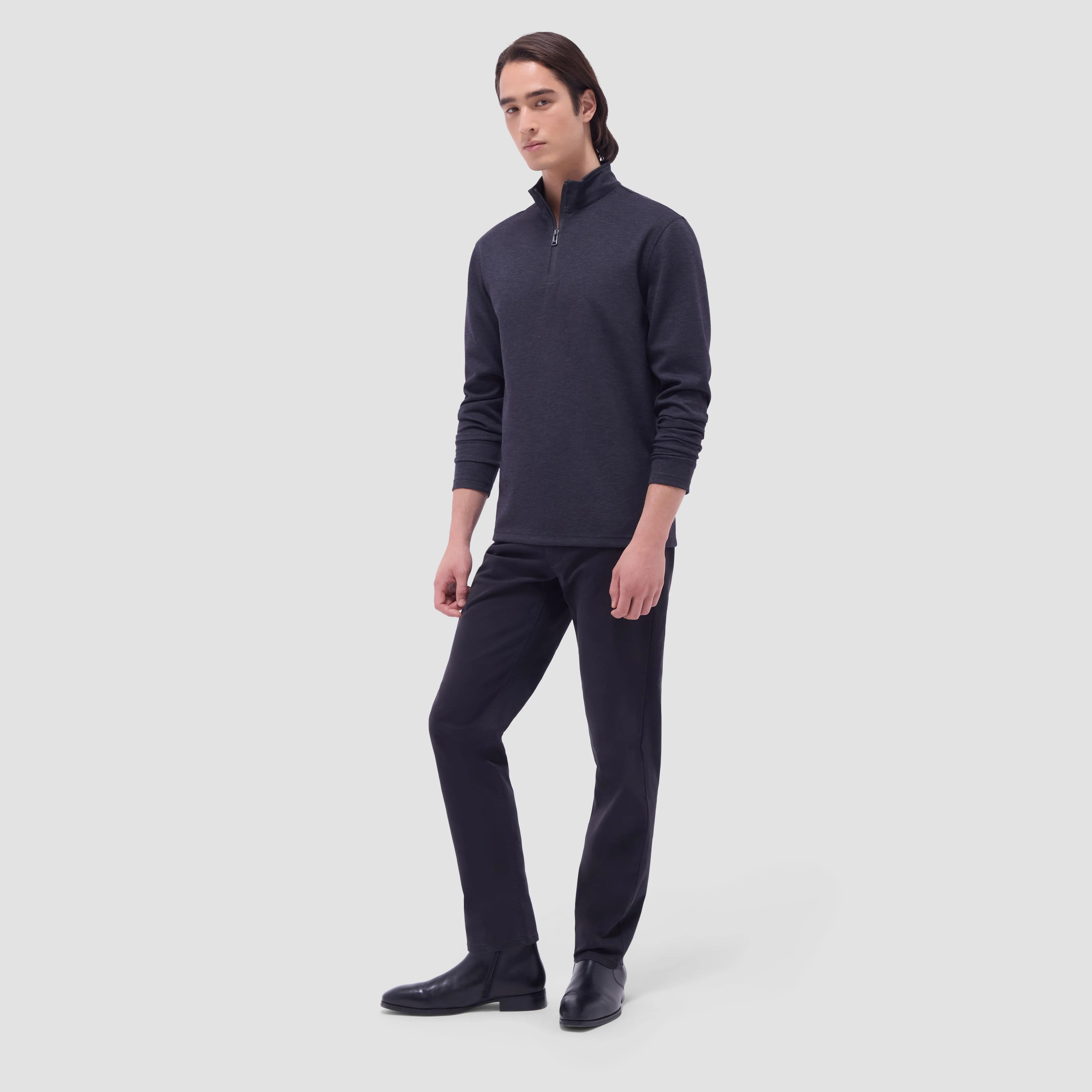 Soft Touch Heather Quarter-Zip Pullover sold by Bugatchi product image thumbnail 5