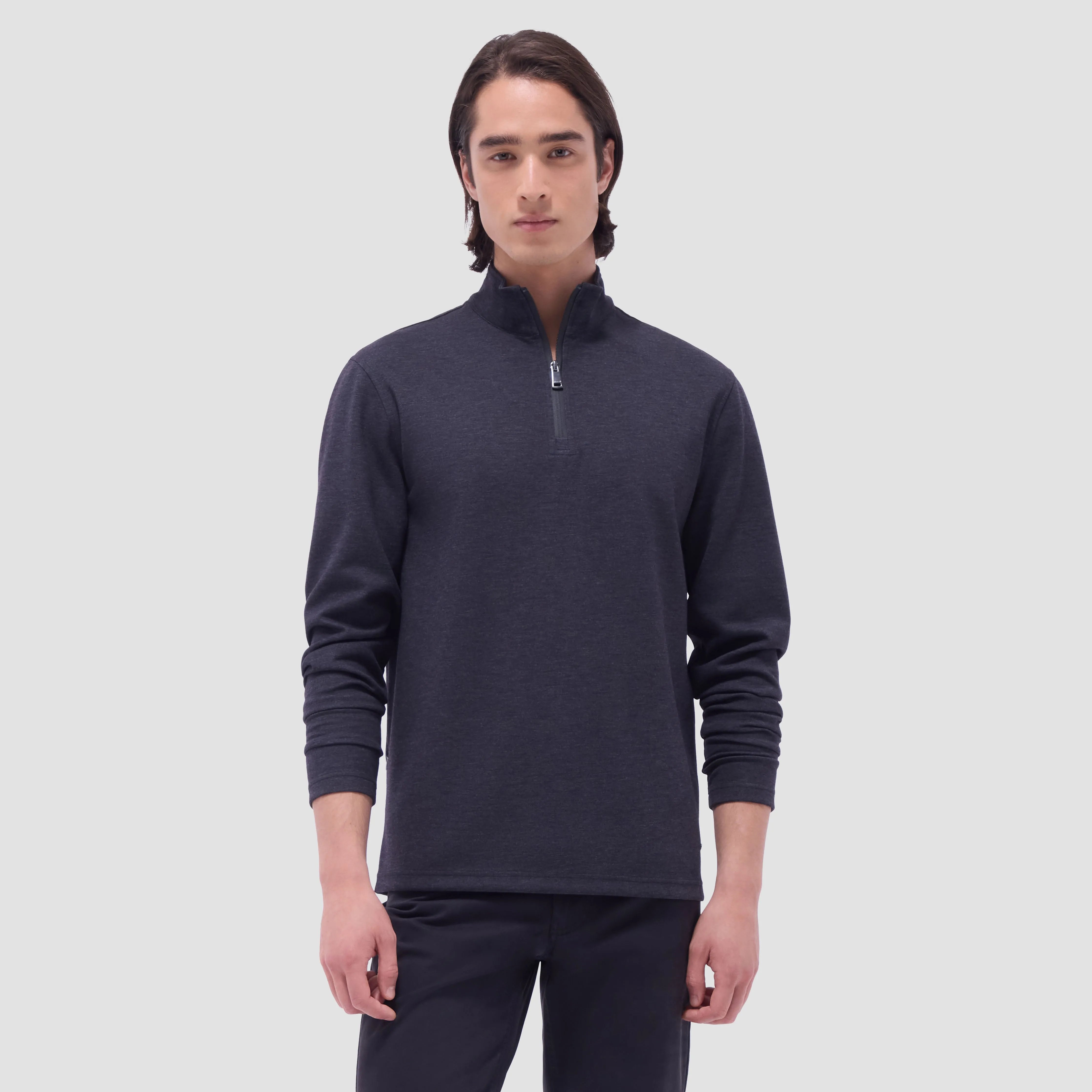 Soft Touch Heather Quarter-Zip Pullover sold by Bugatchi product image thumbnail 2