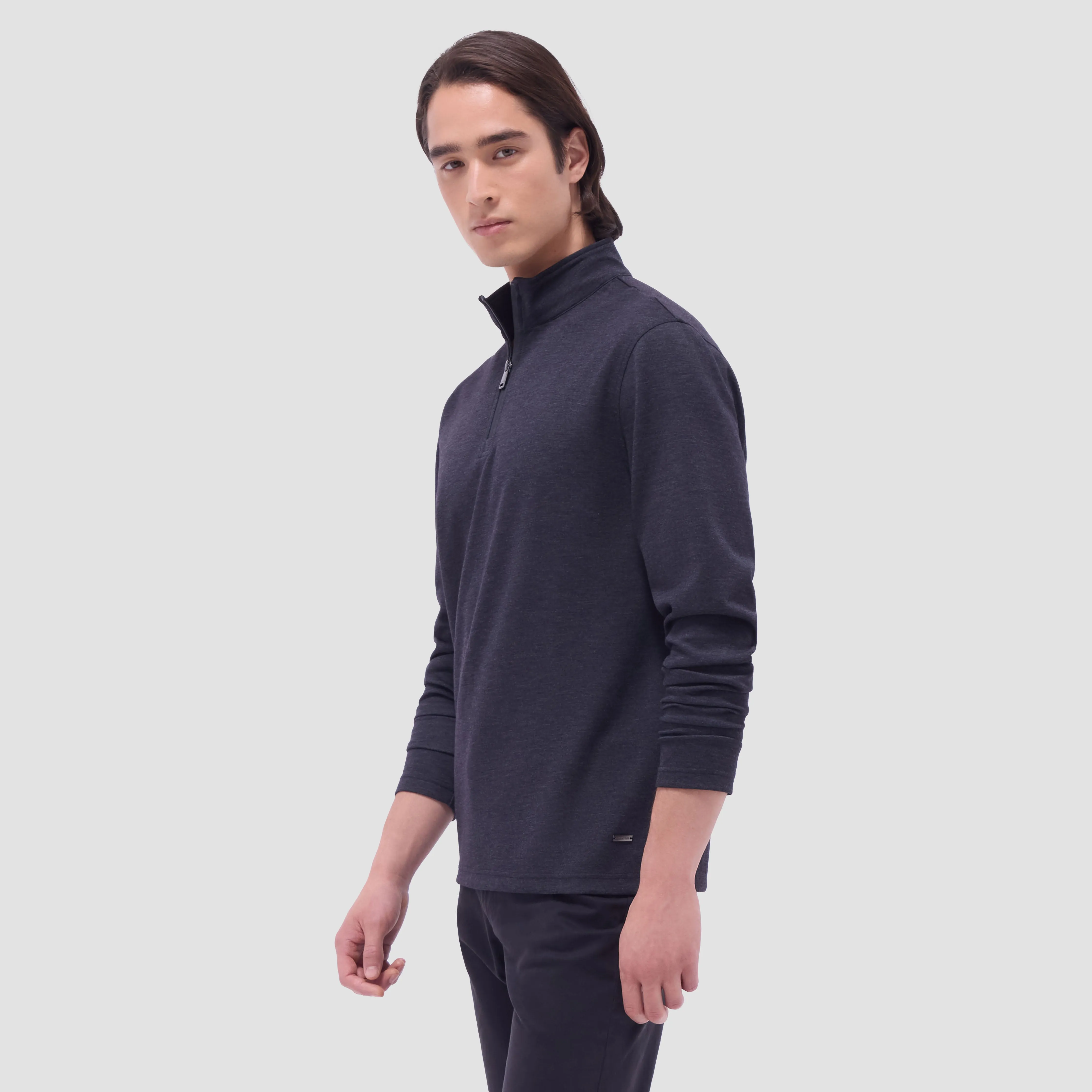 Soft Touch Heather Quarter-Zip Pullover sold by Bugatchi product image thumbnail 3