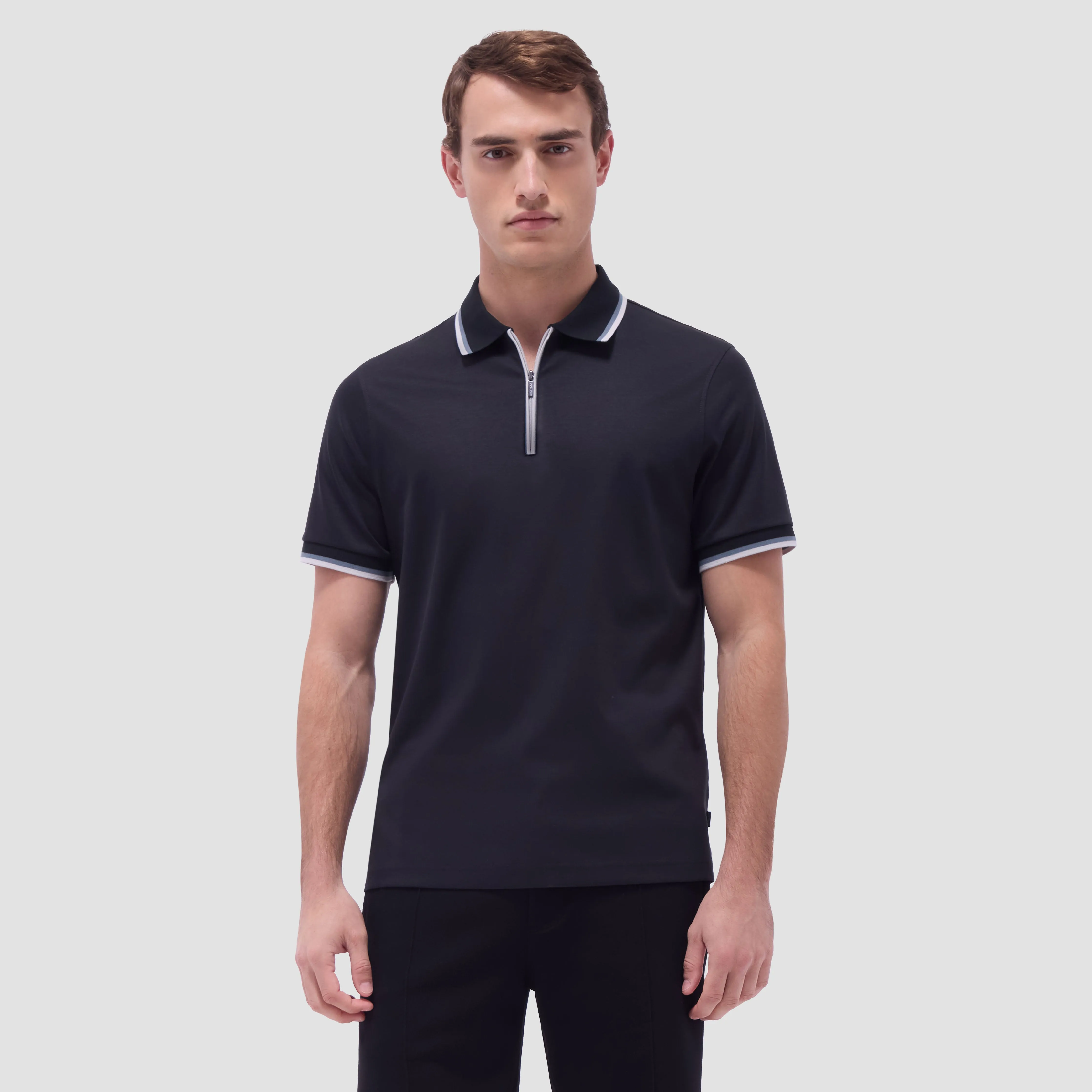 Solid Quarter-Zip Polo Shirt sold by Bugatchi product image thumbnail 2