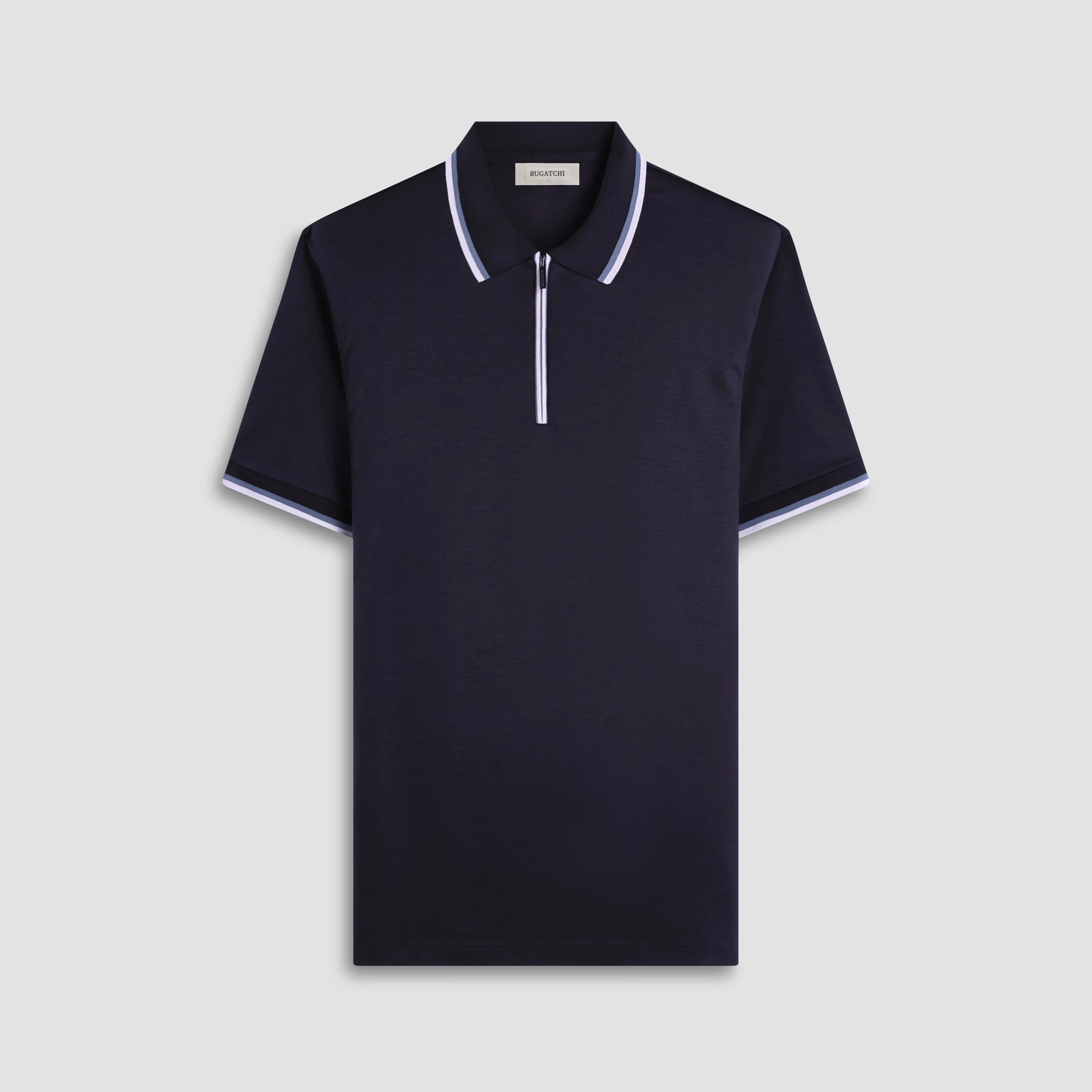Solid Quarter-Zip Polo Shirt sold by Bugatchi