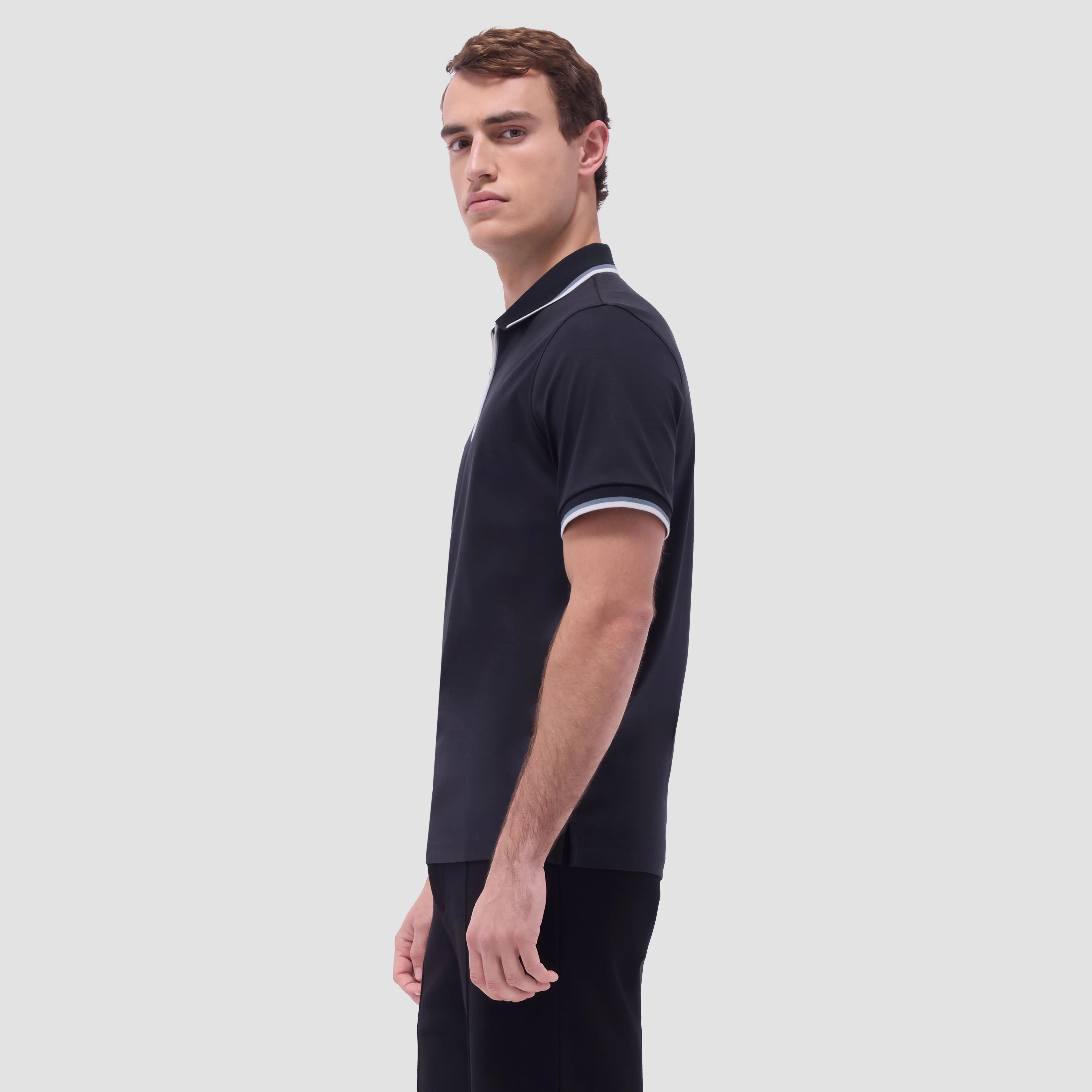Solid Quarter-Zip Polo Shirt sold by Bugatchi product image thumbnail 3