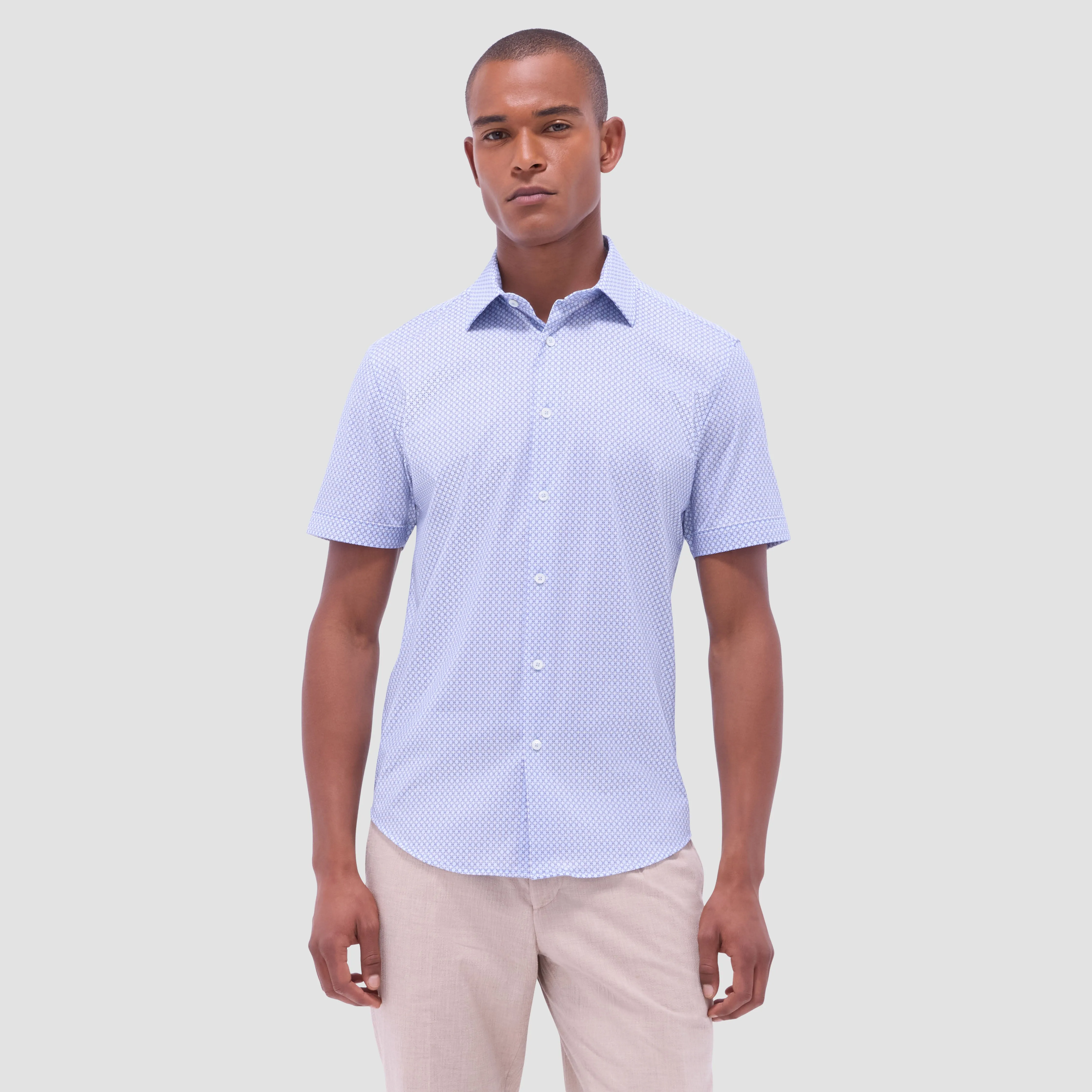 Miles Mosaic OoohCotton Short-Sleeve Shirt sold by Bugatchi product image thumbnail 2