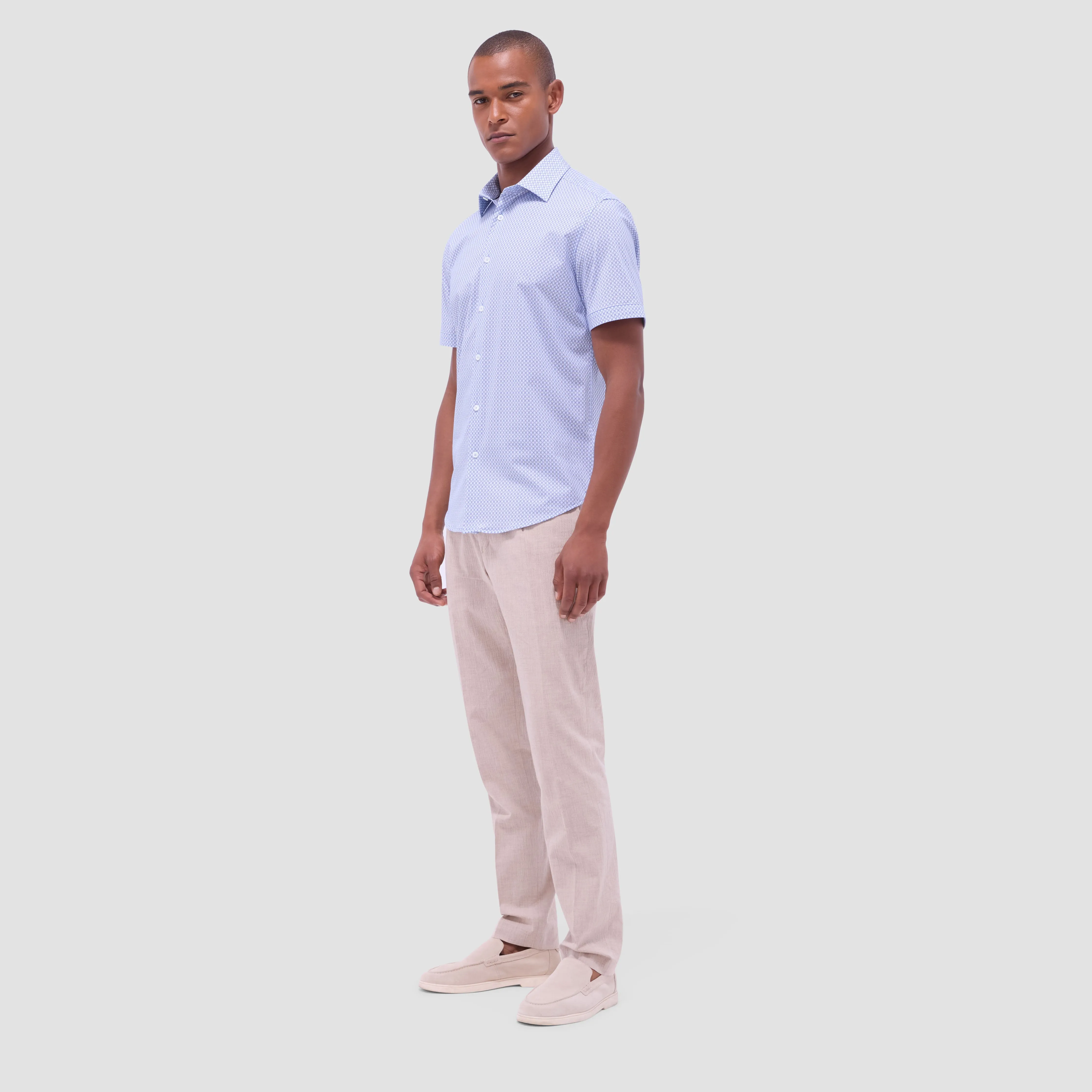 Miles Mosaic OoohCotton Short-Sleeve Shirt sold by Bugatchi product image thumbnail 5