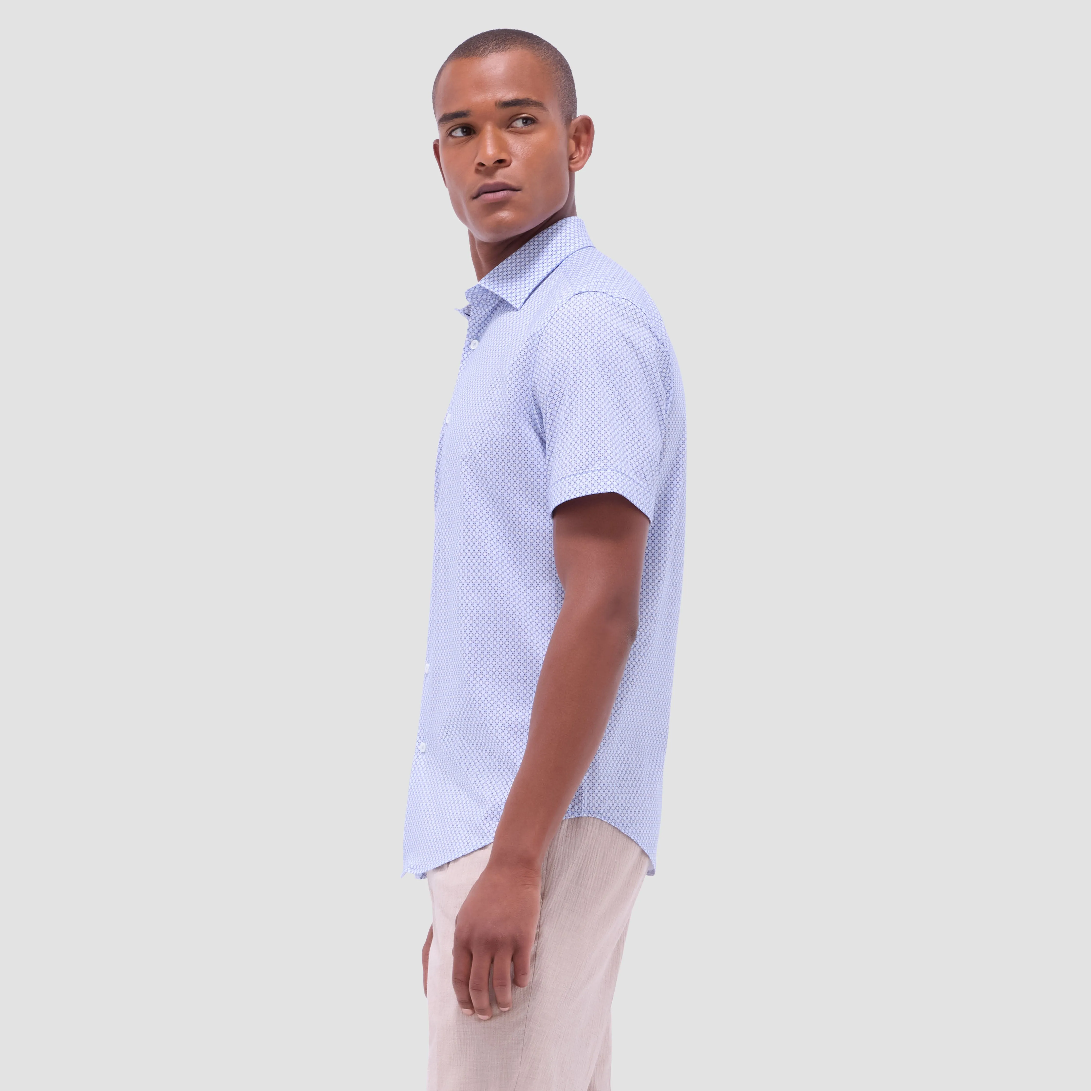 Miles Mosaic OoohCotton Short-Sleeve Shirt sold by Bugatchi product image thumbnail 3