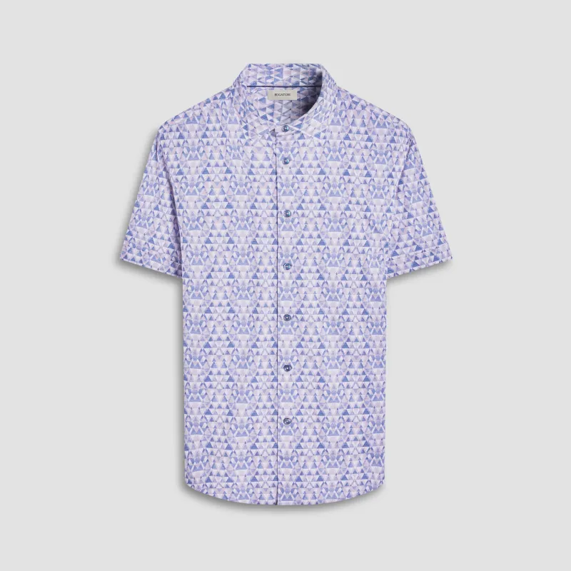 Miles Geometric OoohCotton Short-Sleeve Shirt sold by Bugatchi