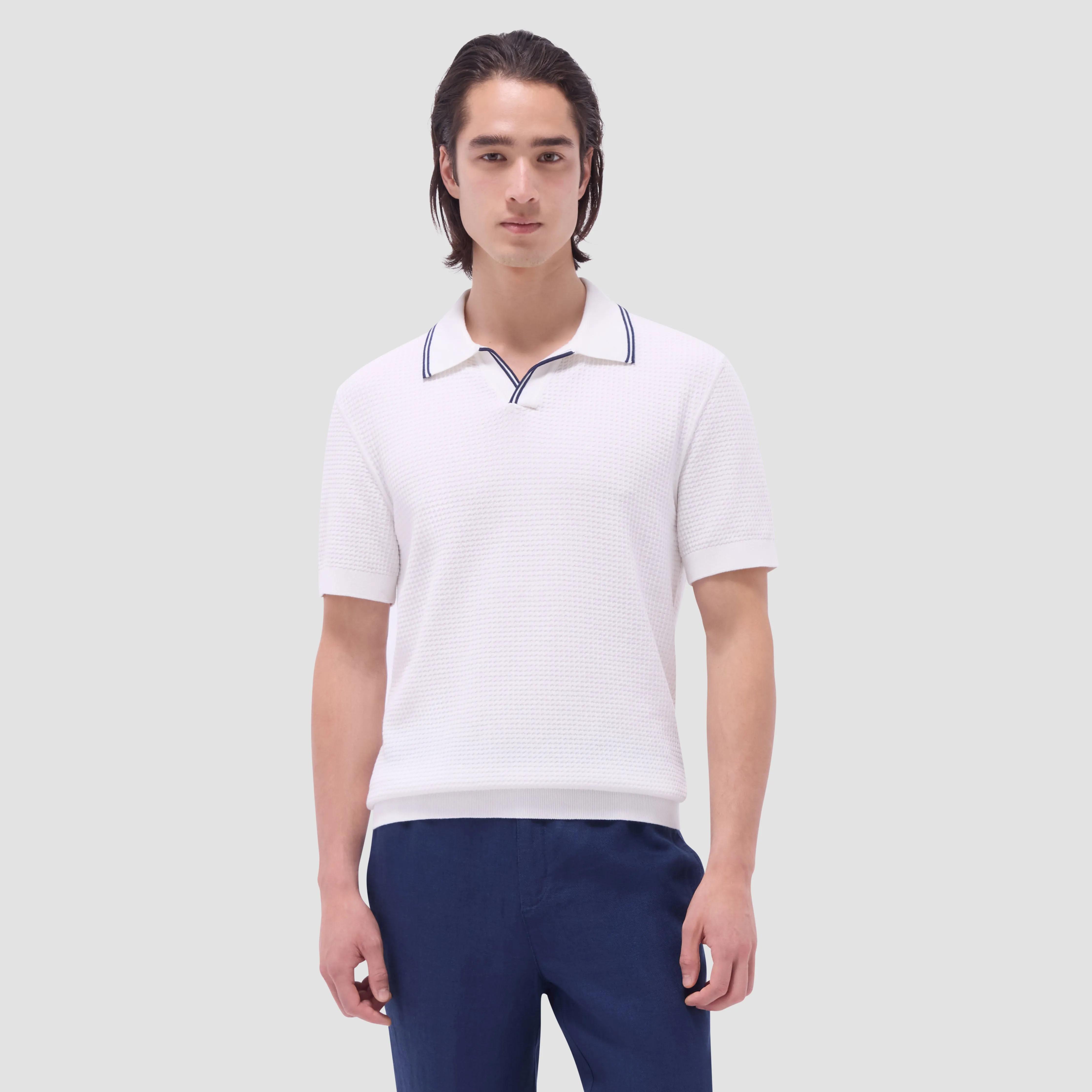 Seed Rib Short Sleeve Johnny Sweater sold by Bugatchi product image thumbnail 2