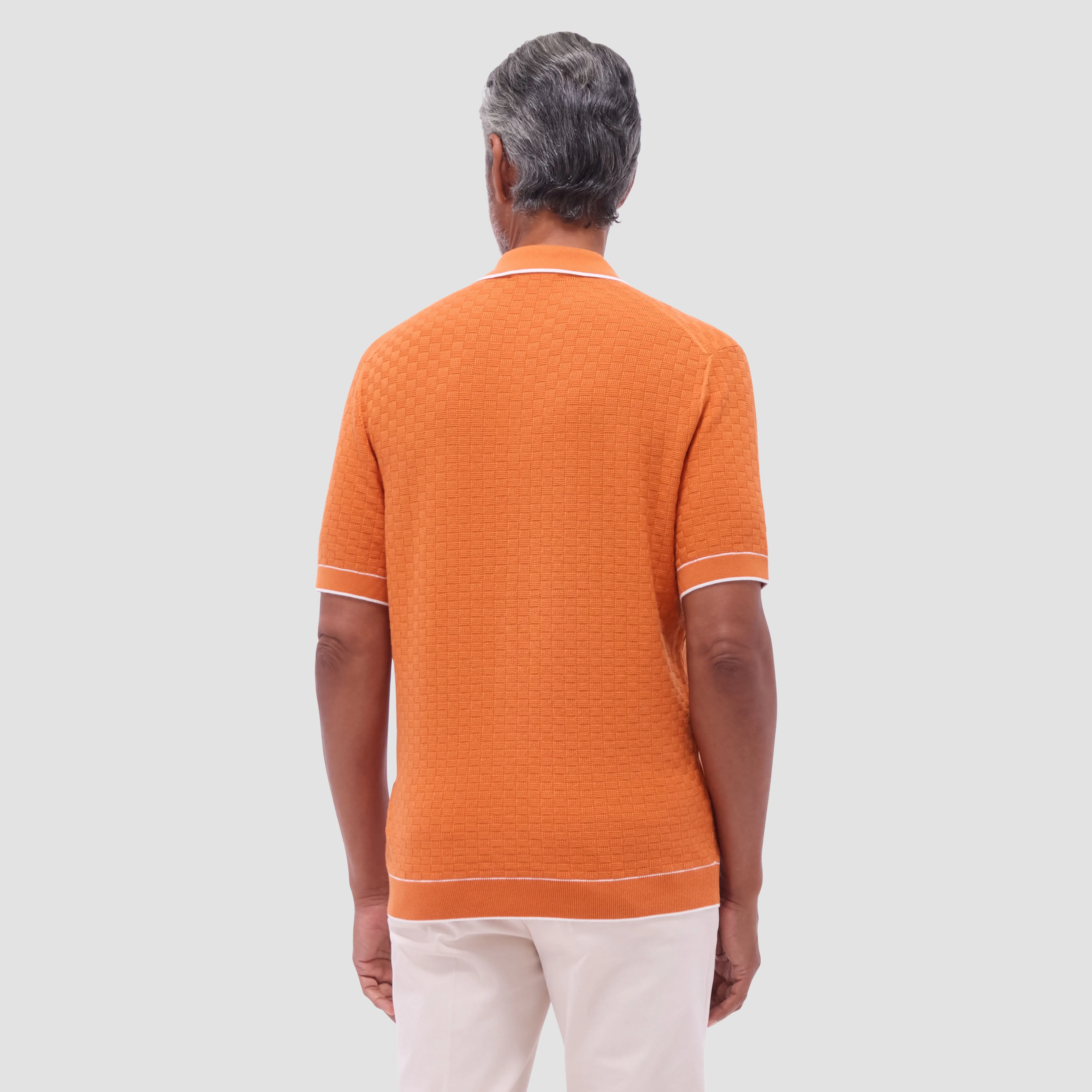 Basket Stitch Three Button Polo Sweater sold by Bugatchi product image thumbnail 5