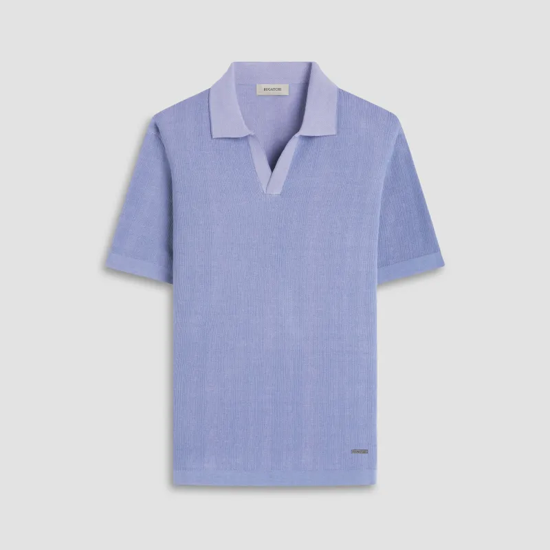 Two-Tone Rib Stitch Short Sleeve Johnny Sweater sold by Bugatchi