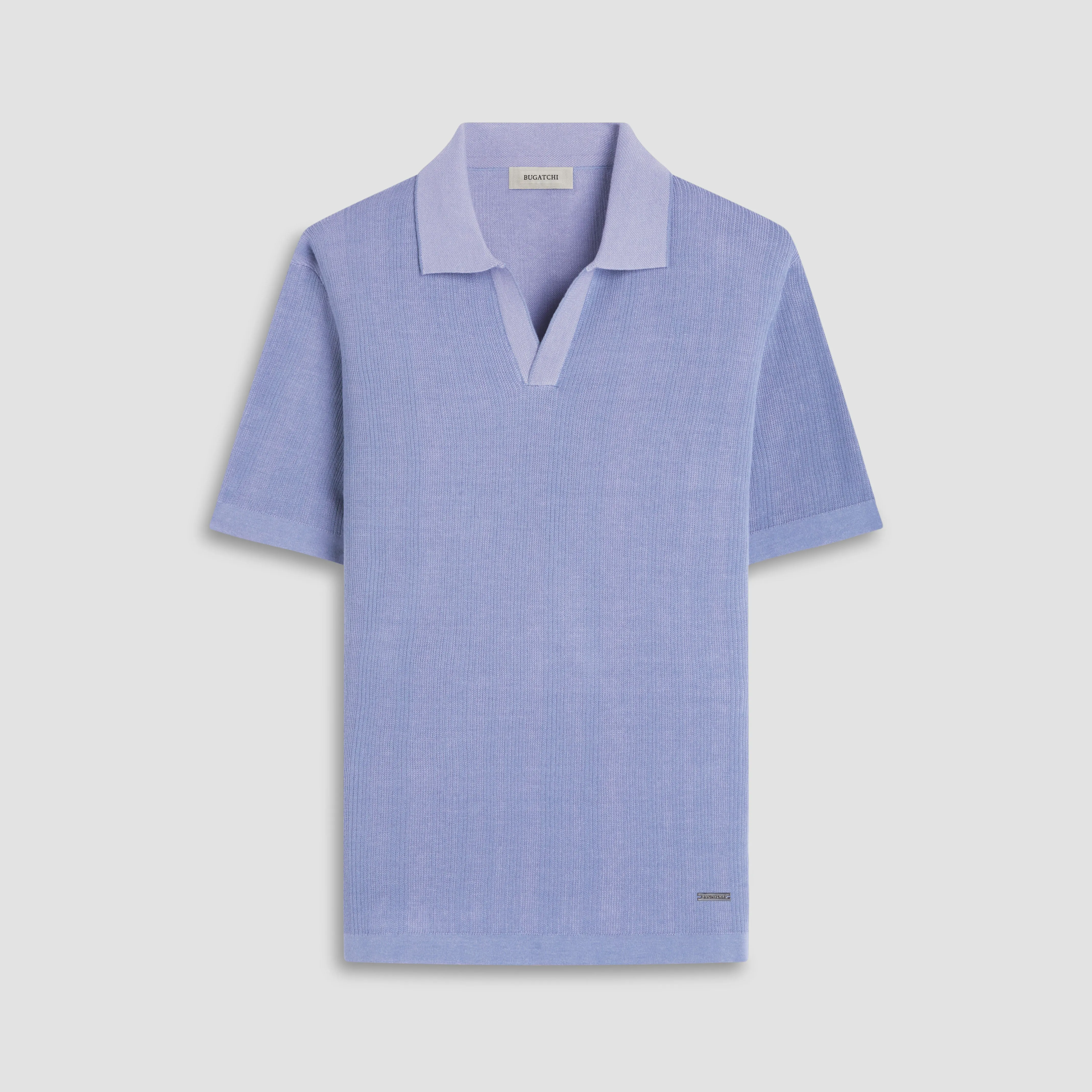 Two-Tone Rib Stitch Short Sleeve Johnny Sweater sold by Bugatchi